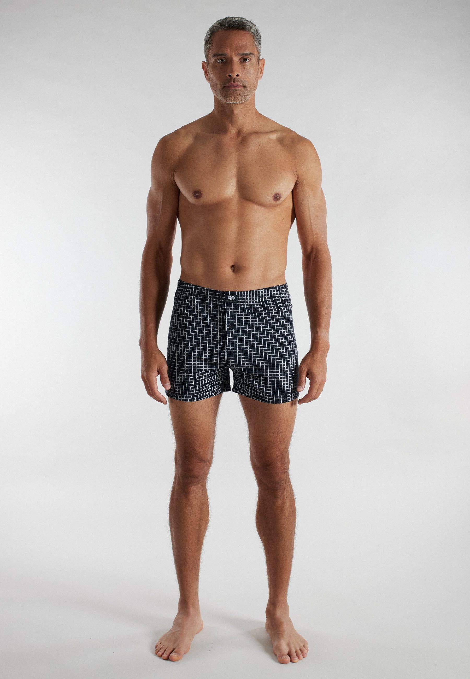 CECEBA Boxershorts CECEBA Herren Boxershort blau bedruckt 2er Pack (2-St)