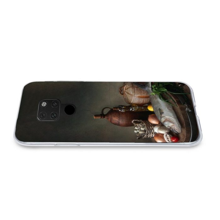MuchoWow Handyhülle Rustikal - Fisch - Stilleben - Gemüse - Kräuter Phone Case Handyhülle Huawei Mate 20 Silikon Schutzhülle OR12385