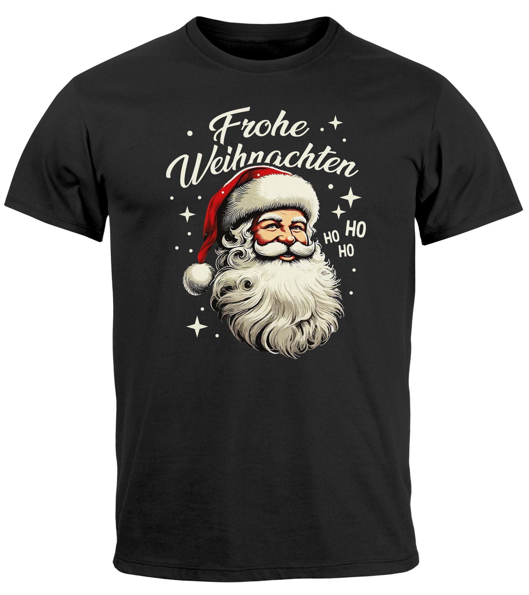 Print-Shirt Herren T-Shirt Weihnachten Santa Claus Frohes Fest XMAS