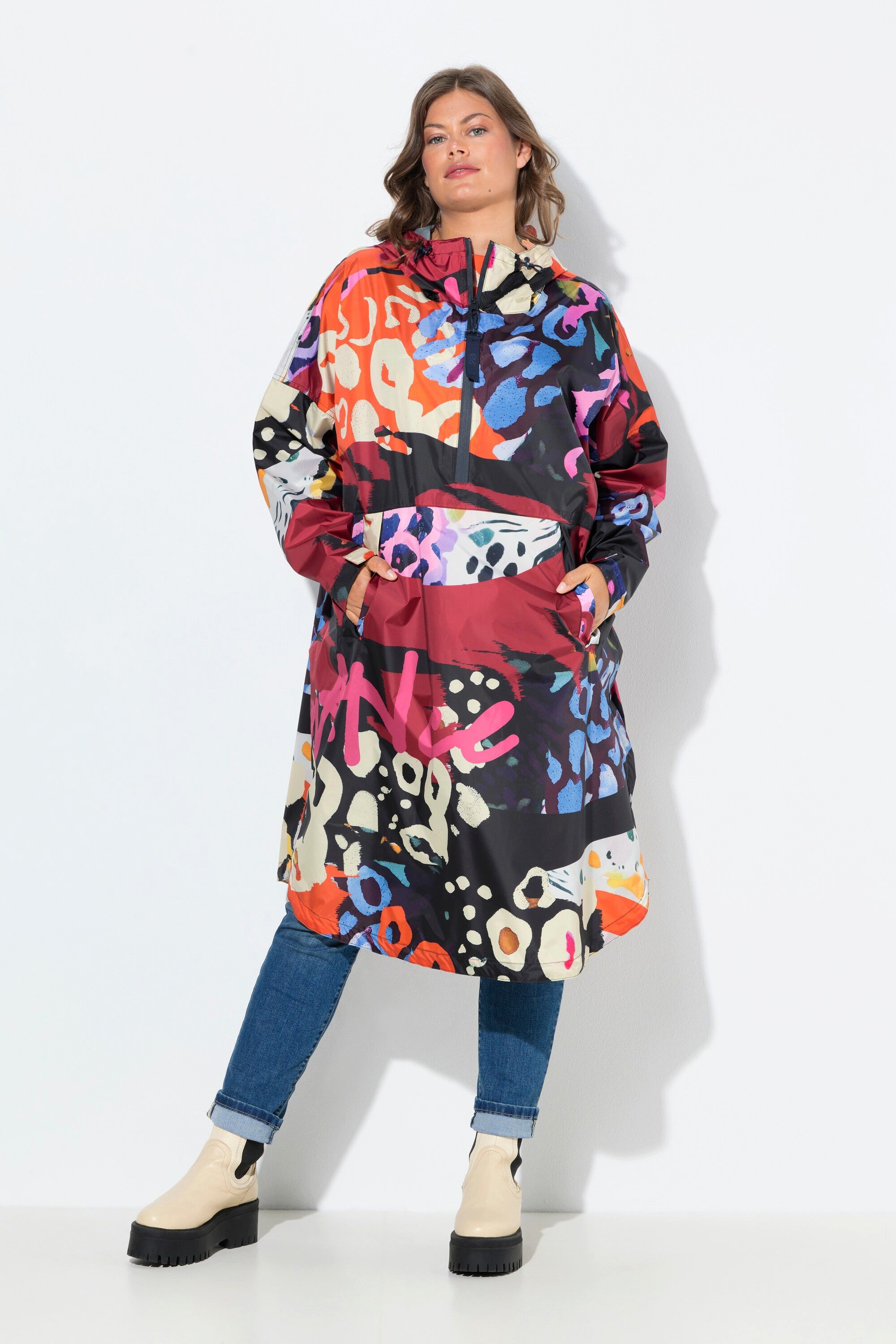 Laurasøn Funktionsjacke Funktions-Regencape Unisex Print Kapuze günstig online kaufen