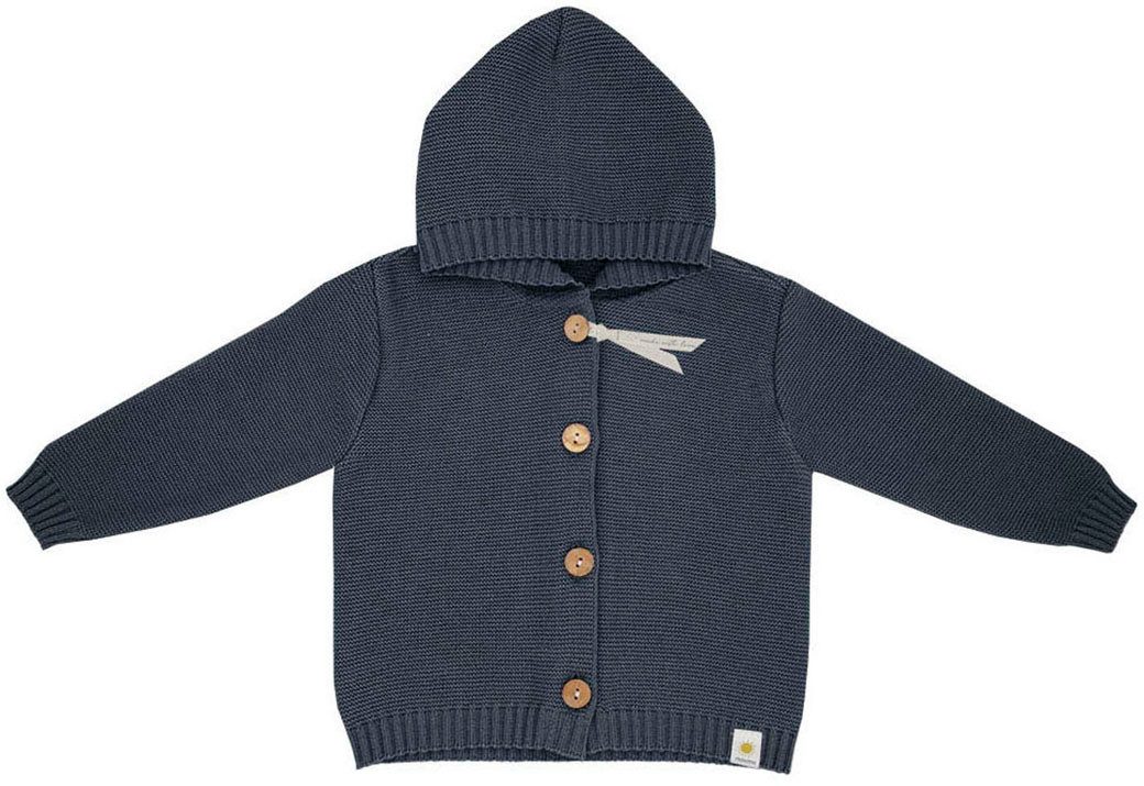 MAXIMO Strickjacke mit Kapuze, schützt vor Wind und Kälte, Langarm, Baumwolle