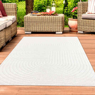 Outdoorteppich Stylische In- und Outdoor Teppich in creme, TeppichHome24, Rechteckig, Höhe: 5 mm