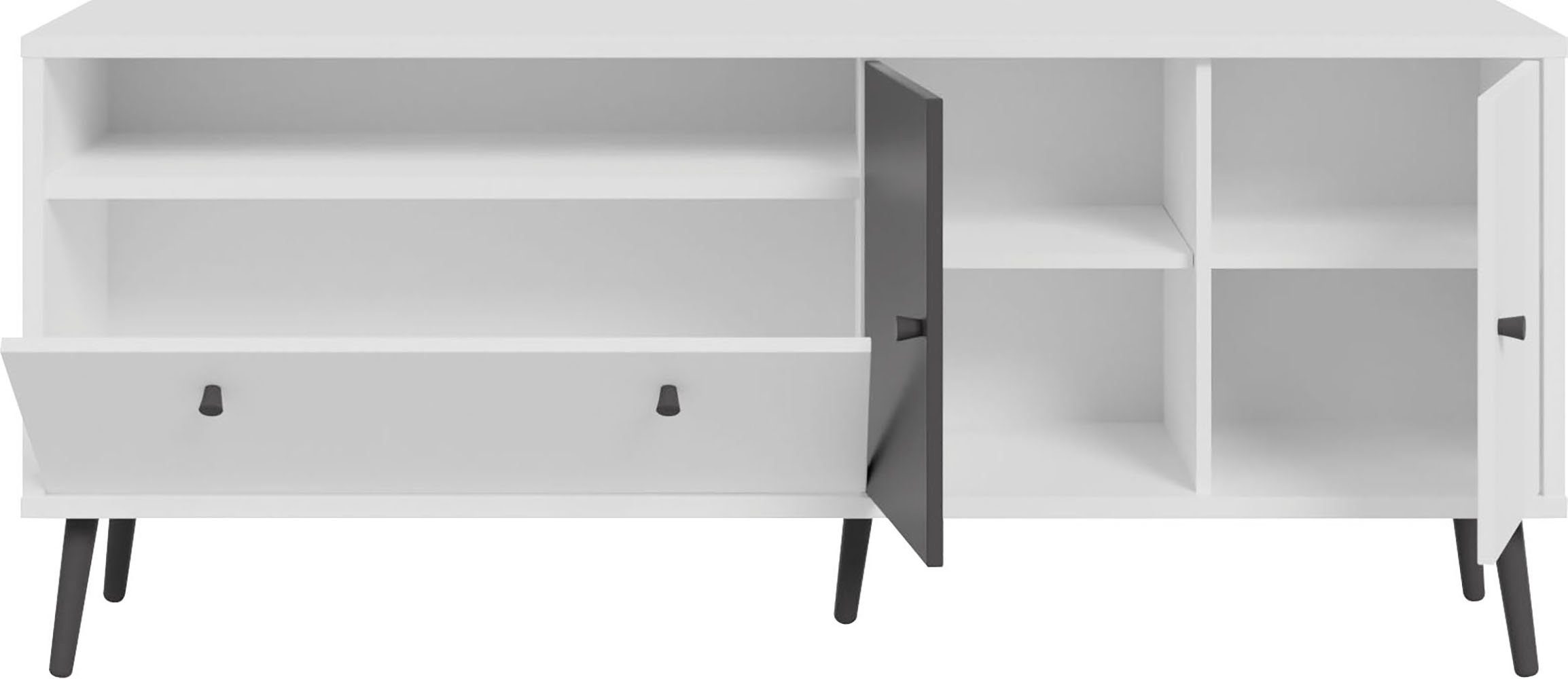 neue TV-Board geniale by EasyKlix Wolfram Harllson FORTE Forte, die Möbel aufzubauen Art Grau Weiß/Uni