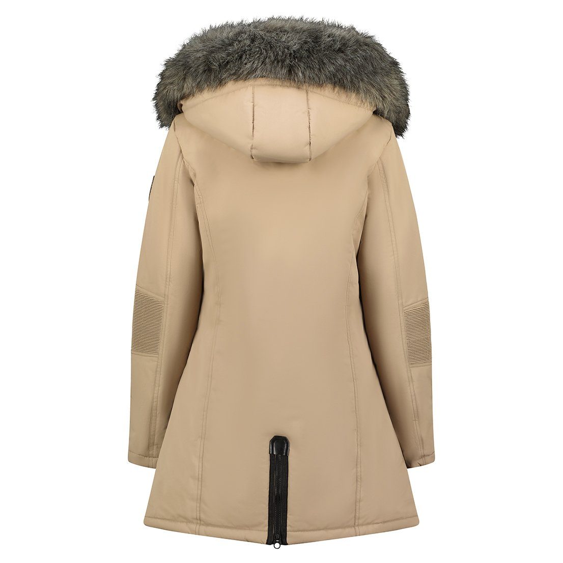 dicke Beige Kapuze, warme Geographical Coraly Jacke Norway Winterjacke abnehmbare und Damen