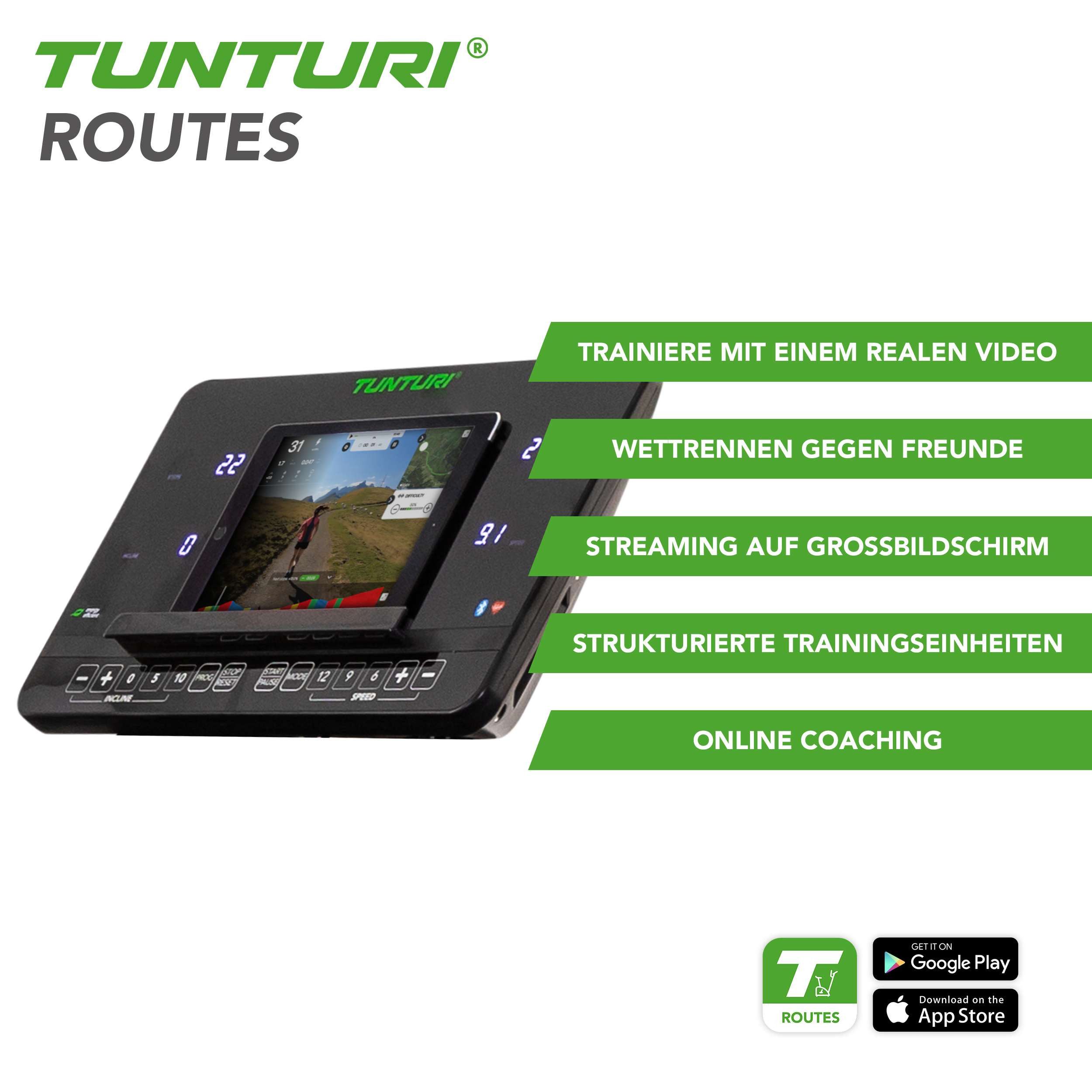 Tunturi Laufband Laufband - Performance T60 - Mit Bluetooth-Verbindung - Mit LCD Monito