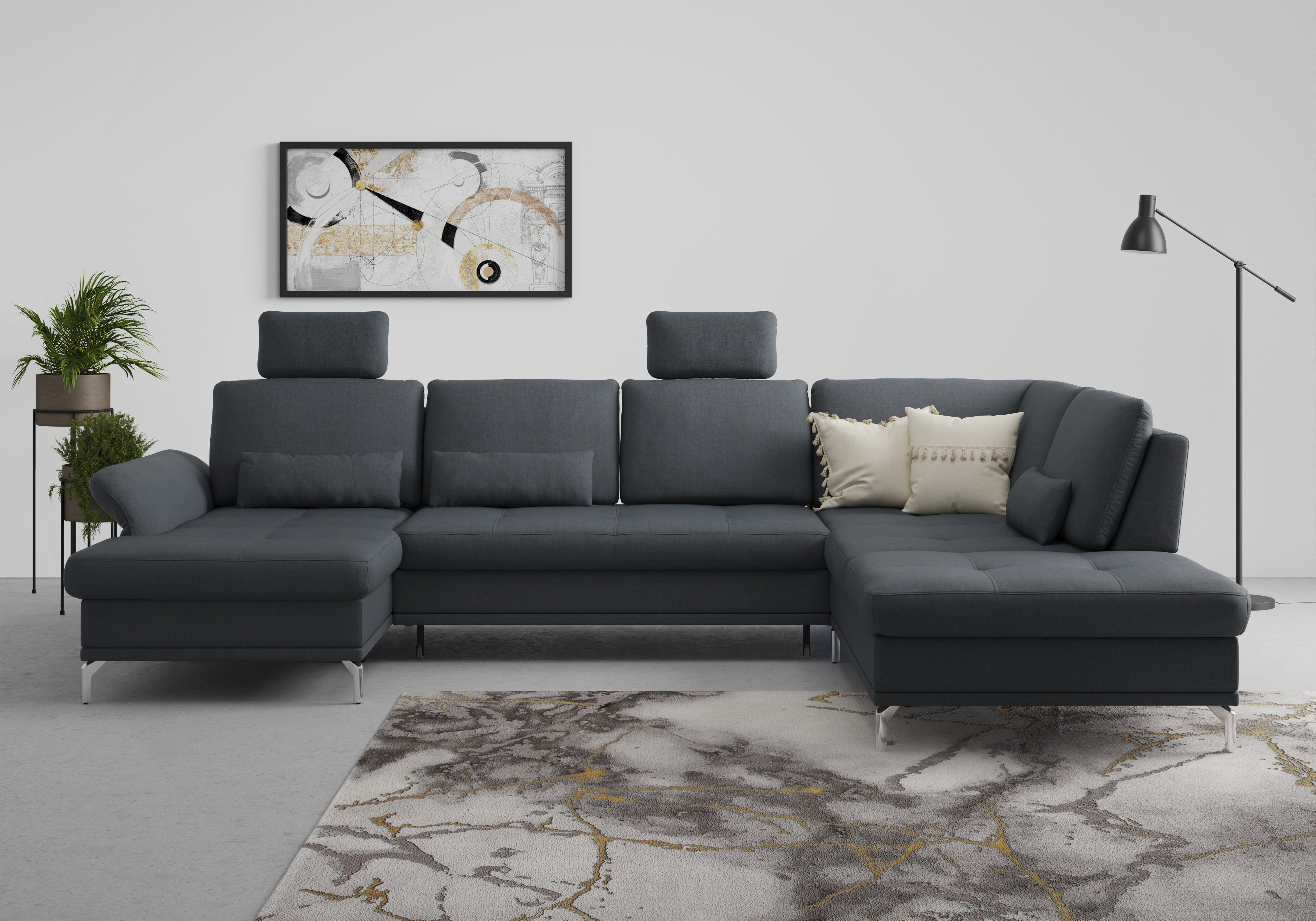 INOSIGN Wohnlandschaft "Palm Beach U-Form" Federkern, mit Sitztiefenverstel günstig online kaufen