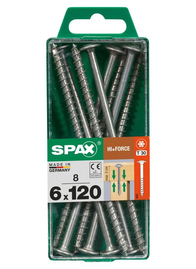 8 120 x mm Stk. - Holzbauschrauben Holzbauschraube TX 6.0 30 Spax SPAX