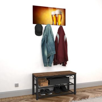 Primedeco Garderobenpaneel Magnetwand und Memoboard aus Glas Helles Bier auf Holztisch