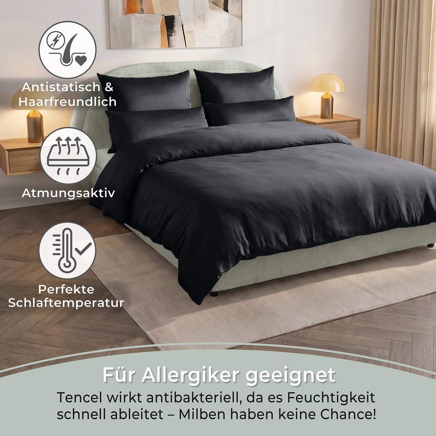 Laynenburg Bettwäsche Eukalyptus aus 100% Tencel Lyocell ab Gr. 135x200, kühlende, atmungsaktive Sommer-Bettwäsche mit Reißverschluss – Bild 5 von 5