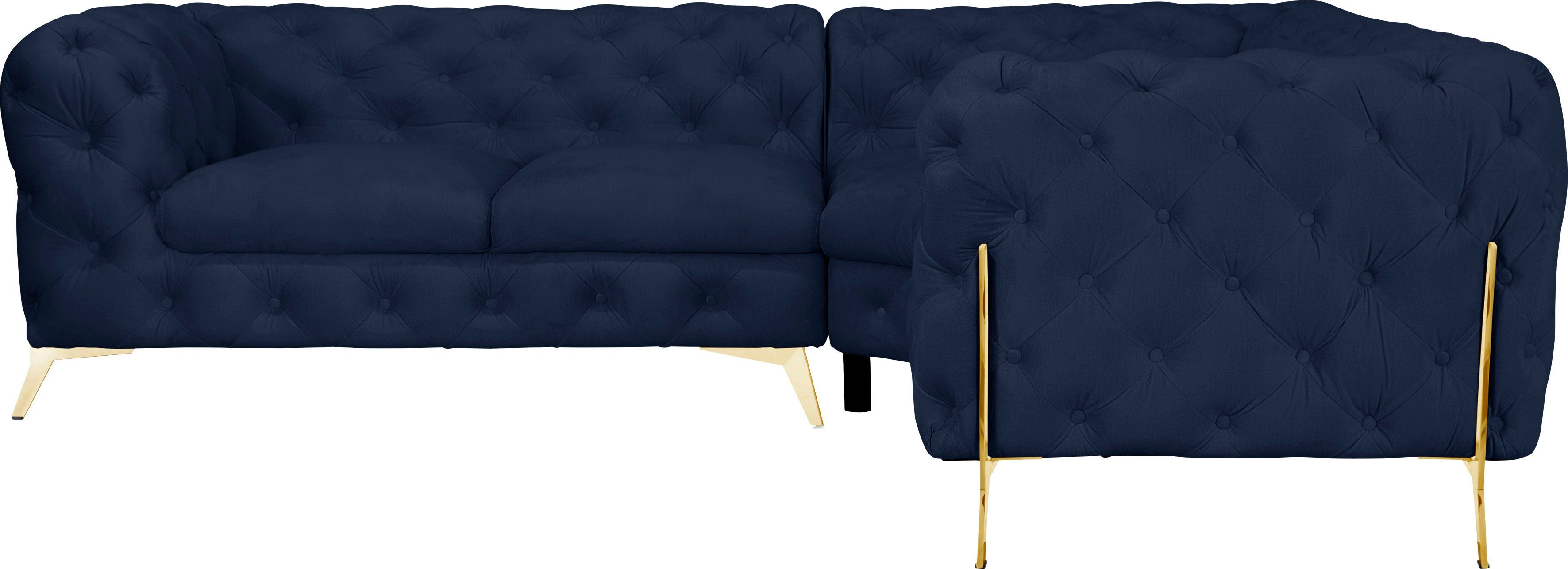 Home affaire Chesterfield-Sofa Amaury L-Form, Chesterfield-Optik, Breite/Tiefe je 262 cm, Fußfarbe wählbar