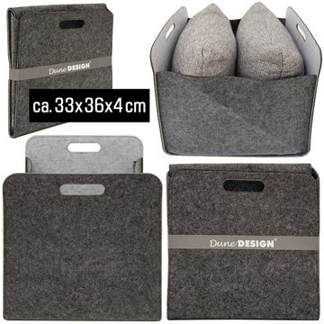 DuneDesign Aufbewahrungsbox 4er Set Filz Aufbewahrungsbox 33x33x38 cm Kallax (4 St), Filzkorb Regal Einsatz Box