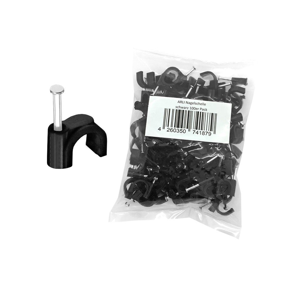 ARLI Kabelzubehör ARLI Nagelschelle 6 - 7 mm Kabelschelle Nagelschellen Kabelklemmen, (100-tlg)