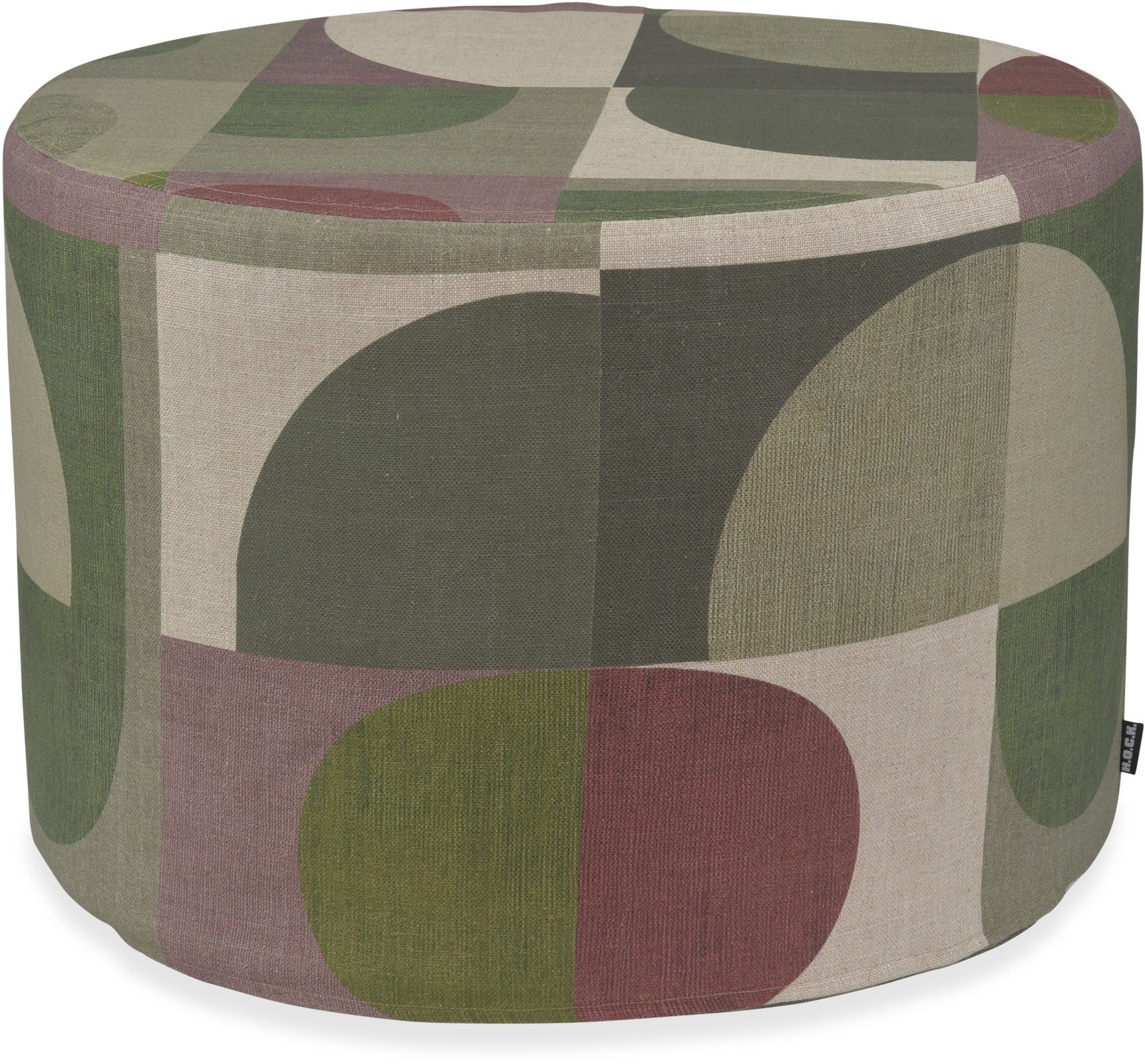 H.O.C.K. Sitzhocker H.O.C.K. Hoppers Hocker rund Pouf ø60x40cm - Olive Grün, Retro-Muster, Hocker, Barhocker & Sitzhocker, Pouf, Badhocker, Wohnzimmer Hocker