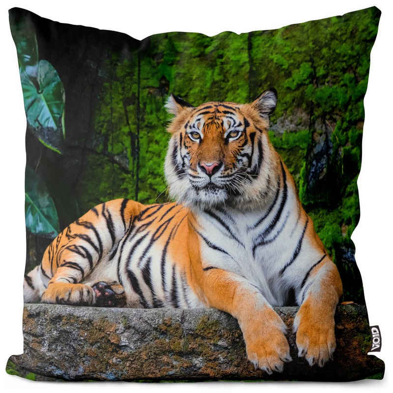 Kissenbezug, VOID (1 Stück), Sofa-Kissen Tiger Dschungel Kissenbezug Tiger Katze Raubkatze Urwald Dschungel Safari Afrik