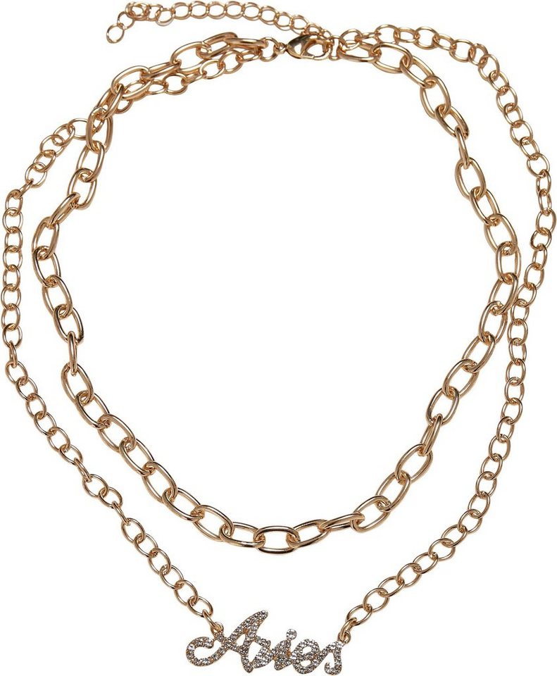 URBAN CLASSICS Edelstahlkette Accessoires Diamond Zodiac Golden Necklace,  Für ein perfektes Gefühl von Komfort und Stil