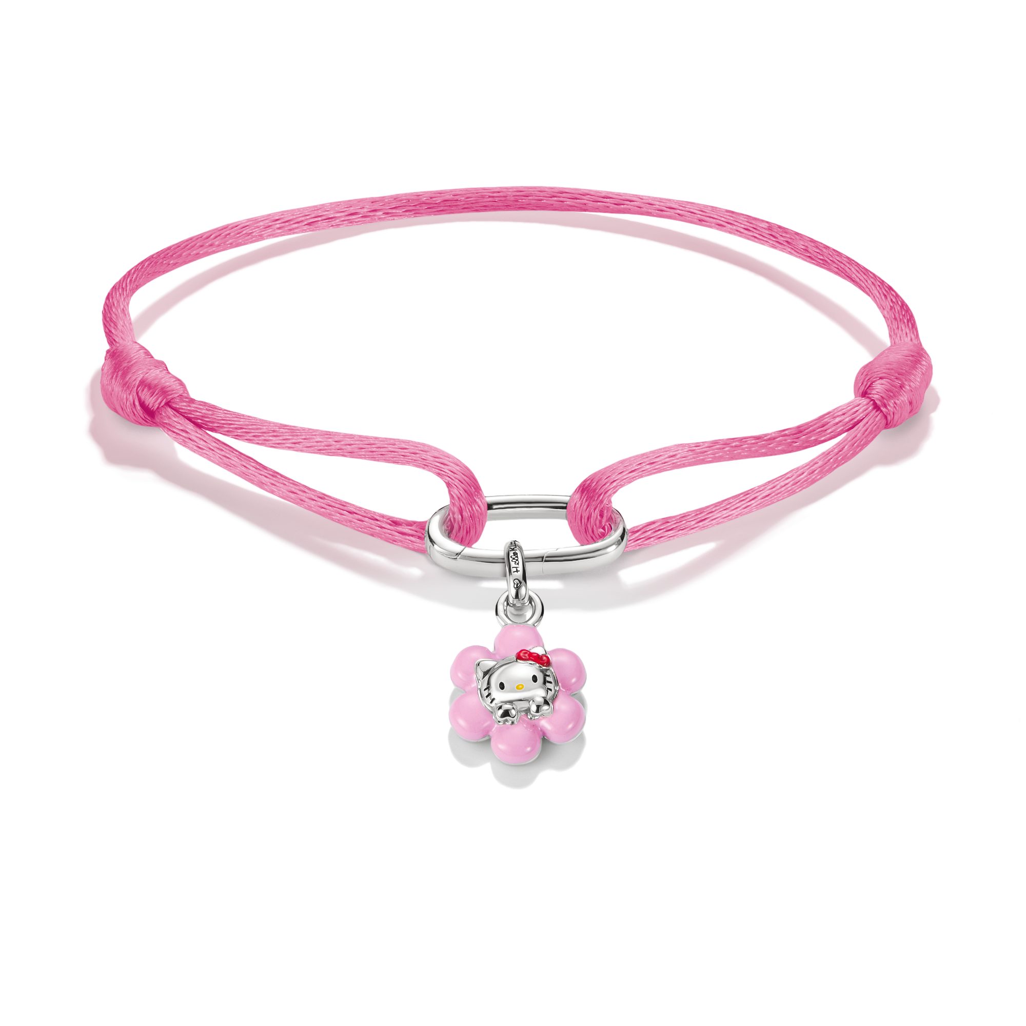 THOMAS SABO Armband THOMAS SABO ♡ Hello Kitty Textilarmband Blume, Emaille