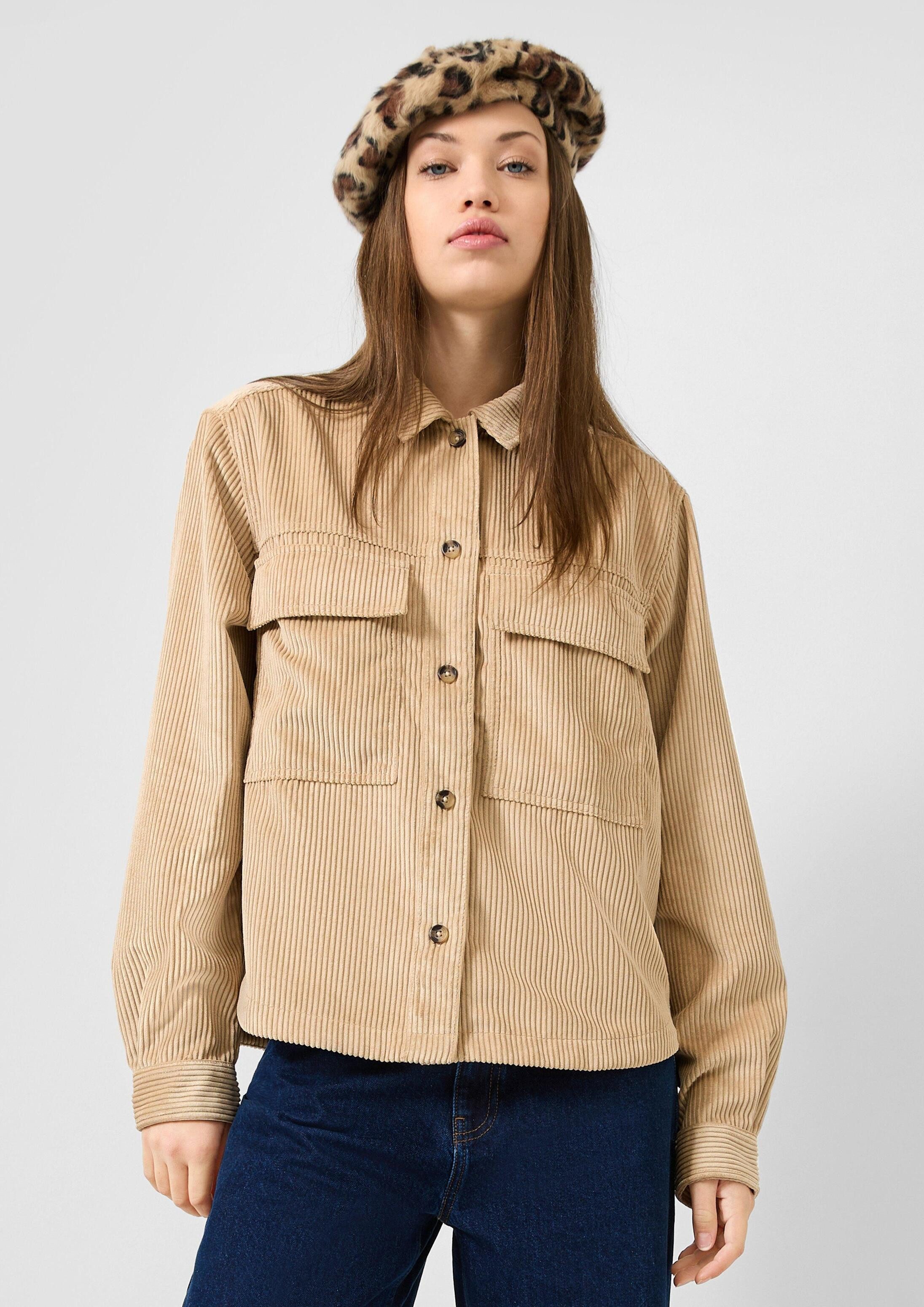 QS Hemdjacke Bluse Overshirt aus Kord