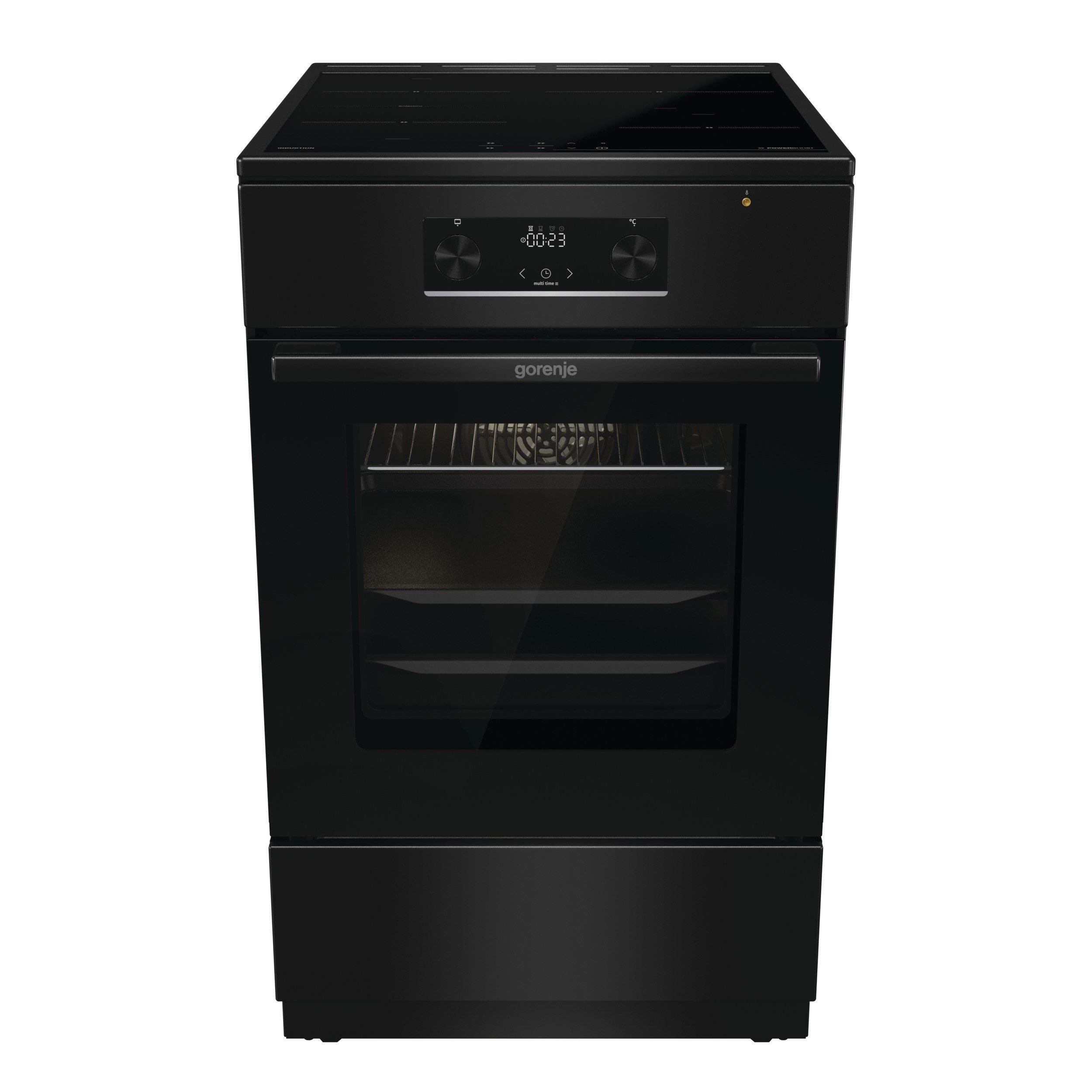 GORENJE Induktions-Standherd GEIT5C60WPG, mit 1-fach-Teleskopauszug, Aqua Clean, Pizzafunktion mit 275 °C – perfekt für Pizza, Focaccia und mehr!