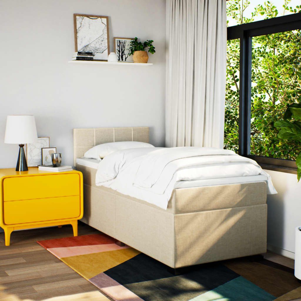 vidaXL Bett Boxspringbett mit Matratze Creme günstig online kaufen