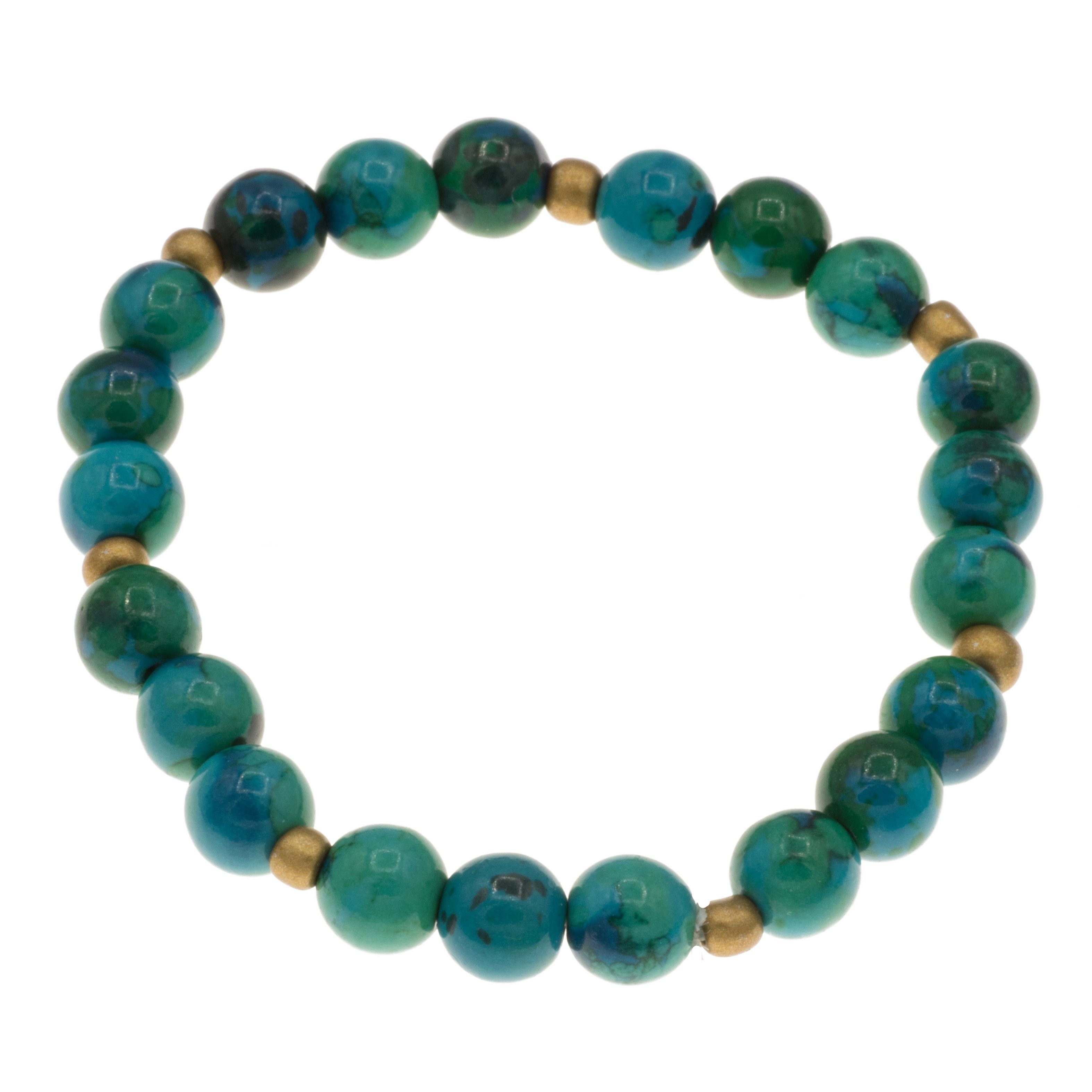 Bella Carina Perlenarmband Armband mit Chrysokoll Edelstein Perlen und gold günstig online kaufen