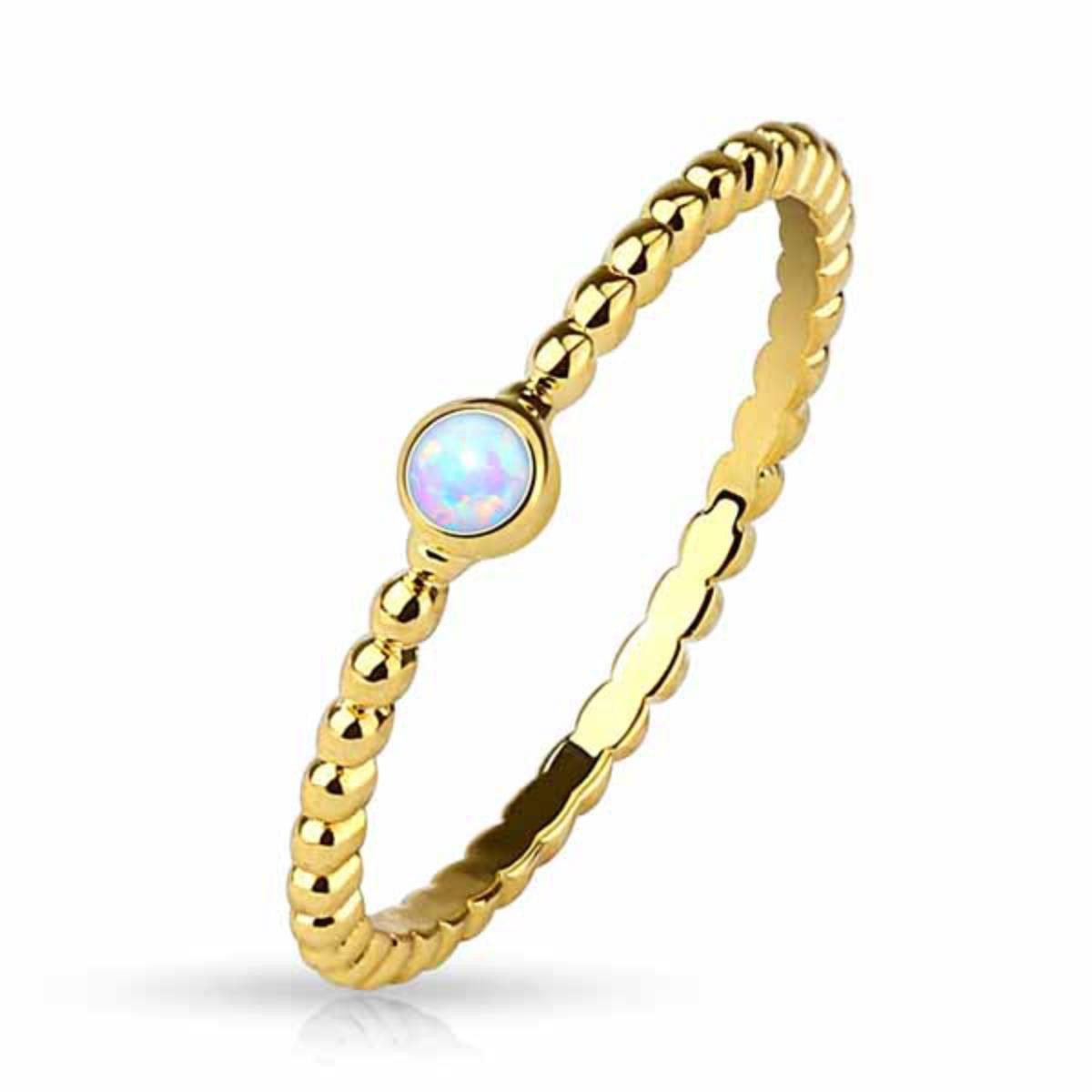 Order & Smile Schmuck Fingerring Opal Ring gold: Stapelring / Midi Ring gef günstig online kaufen