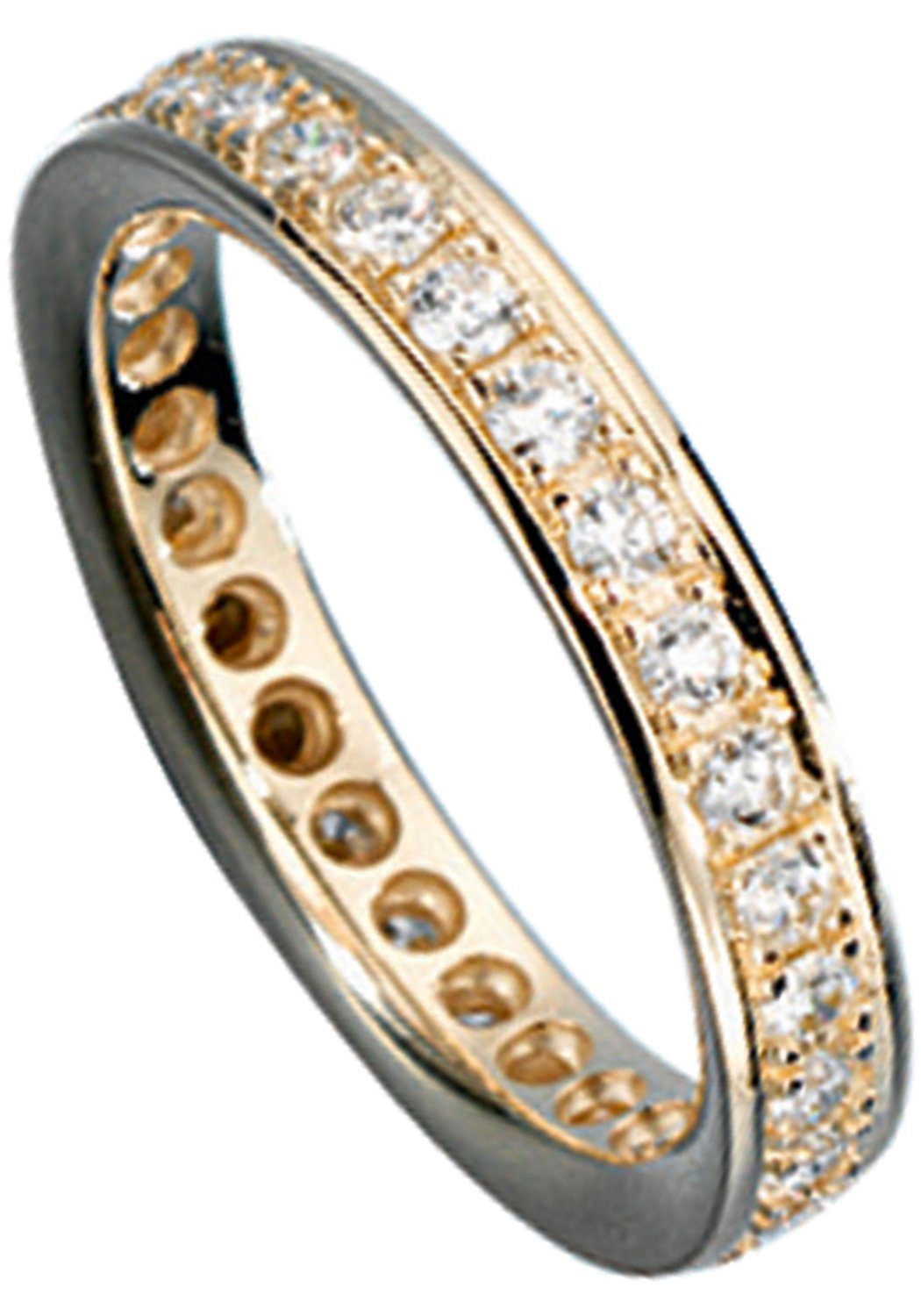 JOBO Fingerring Diamanten Besetzt rundum, Gold, rundum Brillantschliff im Ring 585 Diamanten mit mit