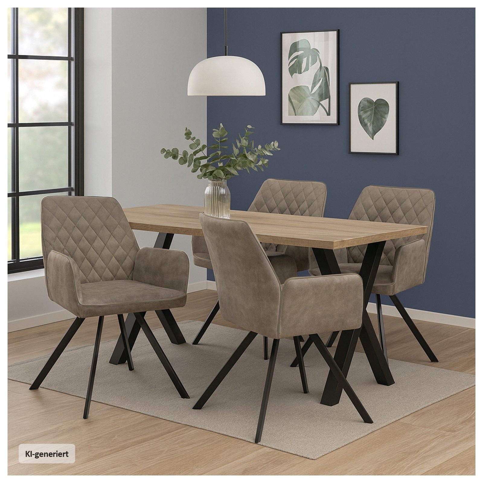 HTI-Living Polsterstuhl Esszimmerstuhl Tumalo Braun 2er-Set (Set, 2 St), Esszimmerstuhl Polsterstuhl mit Armlehnen