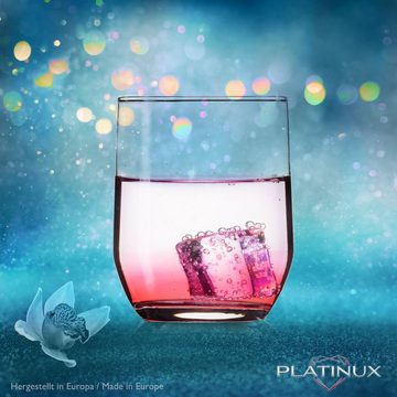 PLATINUX Glas Elegante Trinkgläser Set 6 Teilig, Glas, 240ml Wassergläser Saftgläser Whiskeygläser Spülmaschinenfest