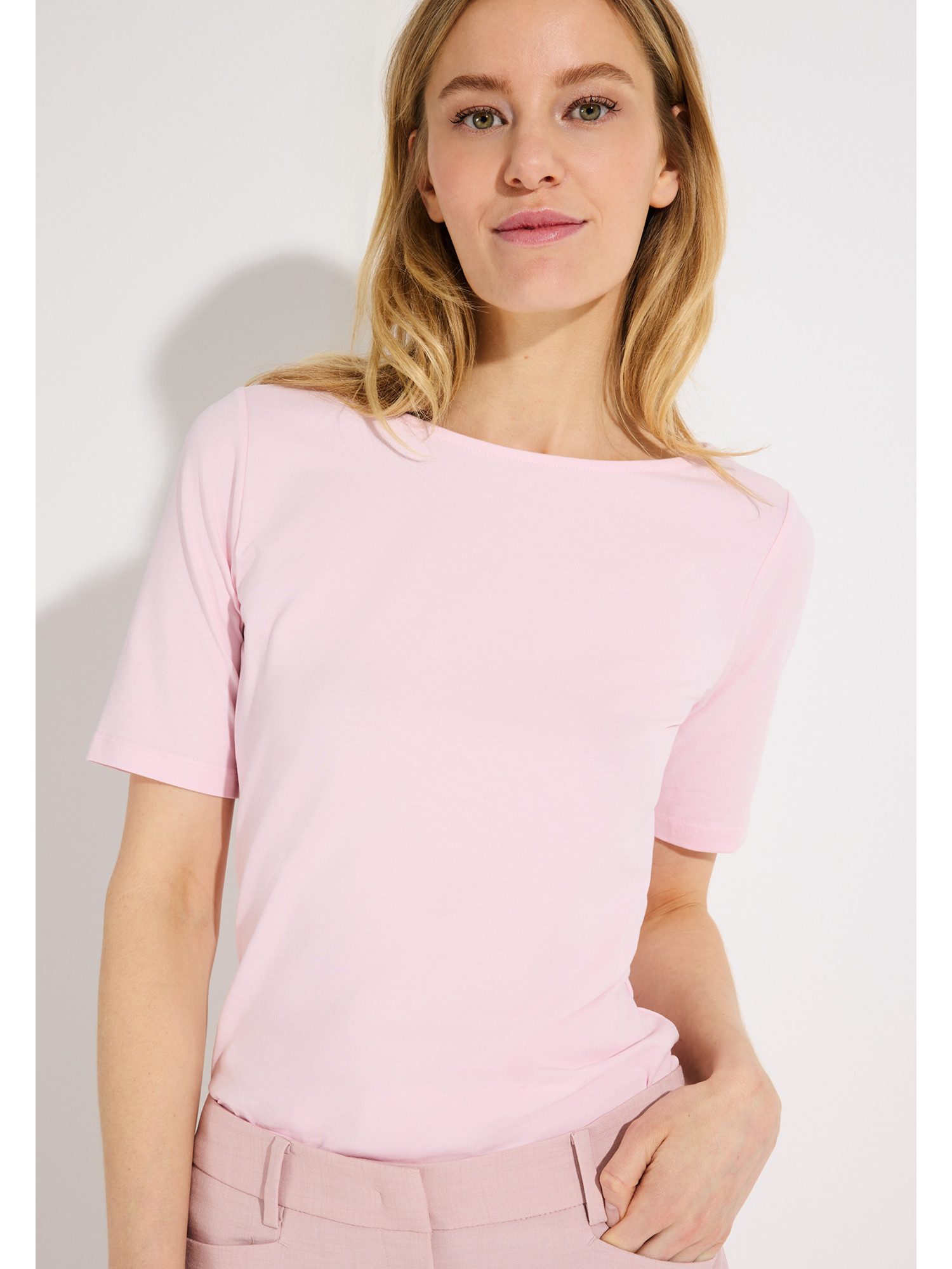 Kurzarmshirt klassisches Basic-Kurzarmshirt