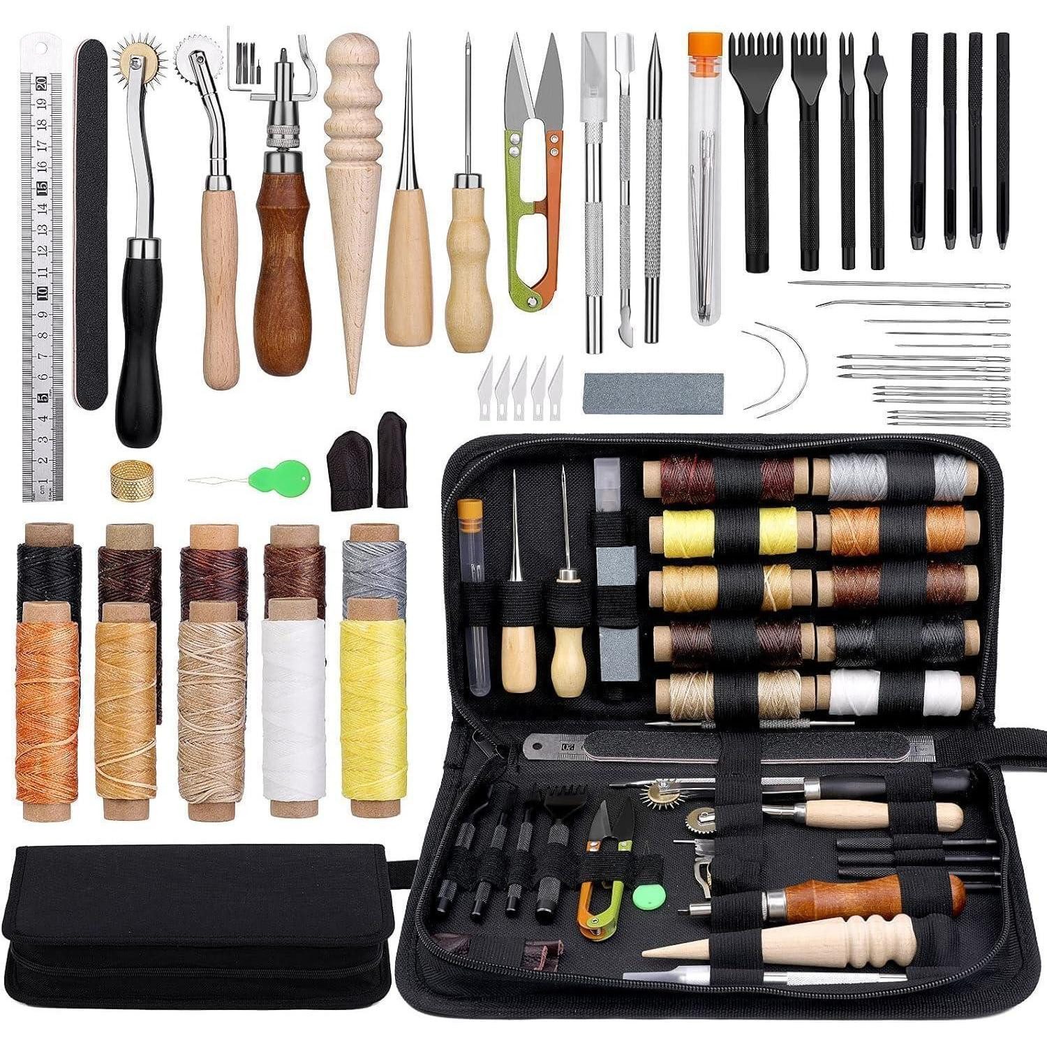 LuxusKollektion Nähnadeln Professionelles Leder-Werkzeug-Set mit Fadennahtr günstig online kaufen