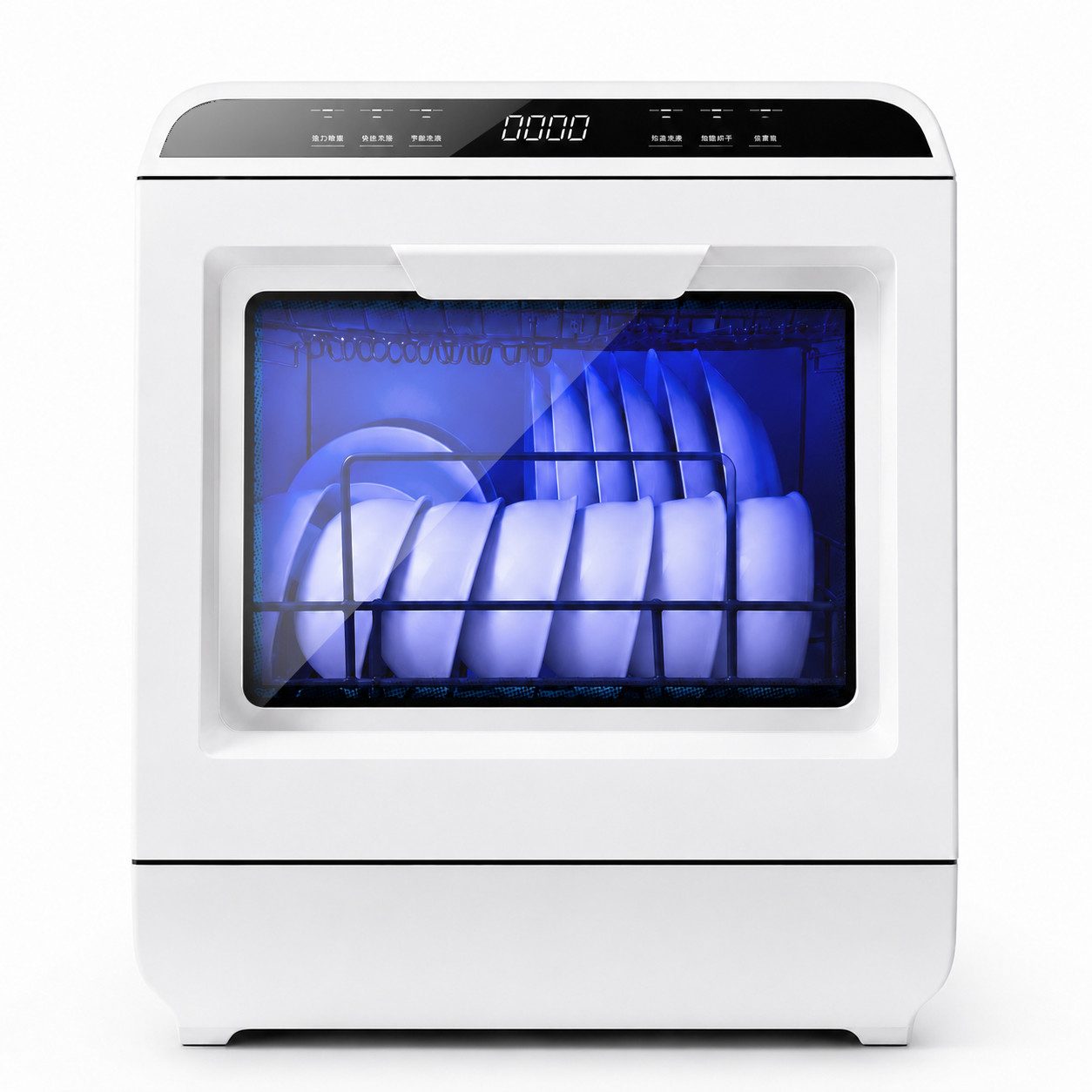 OYLCDI Tischgeschirrspüler Mini Geschirrspüler mit 7.5L tank und 6 Spülprogramme,720° Doppel-Sprühsystem, 72°C Heißwäsche VTX02-VTX03, Doppelte Trocknung, flexibel mit Wassertank oder Wasseranschluss