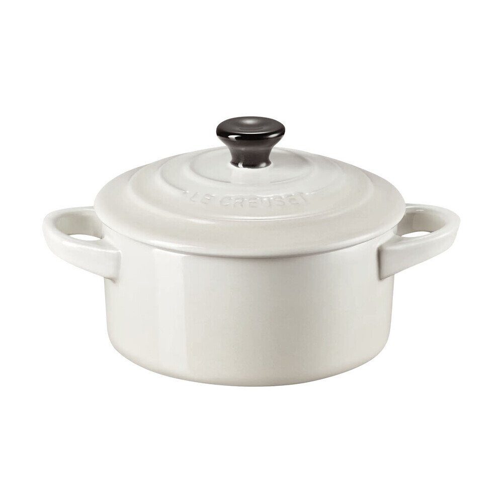 LE CREUSET Auflaufform Mini-Cocotte 10 cm Meringue, Steinzeug, 250ml, Steinzeug, mikrow.- & spülm.sicher, glasiert, backofengeeignet