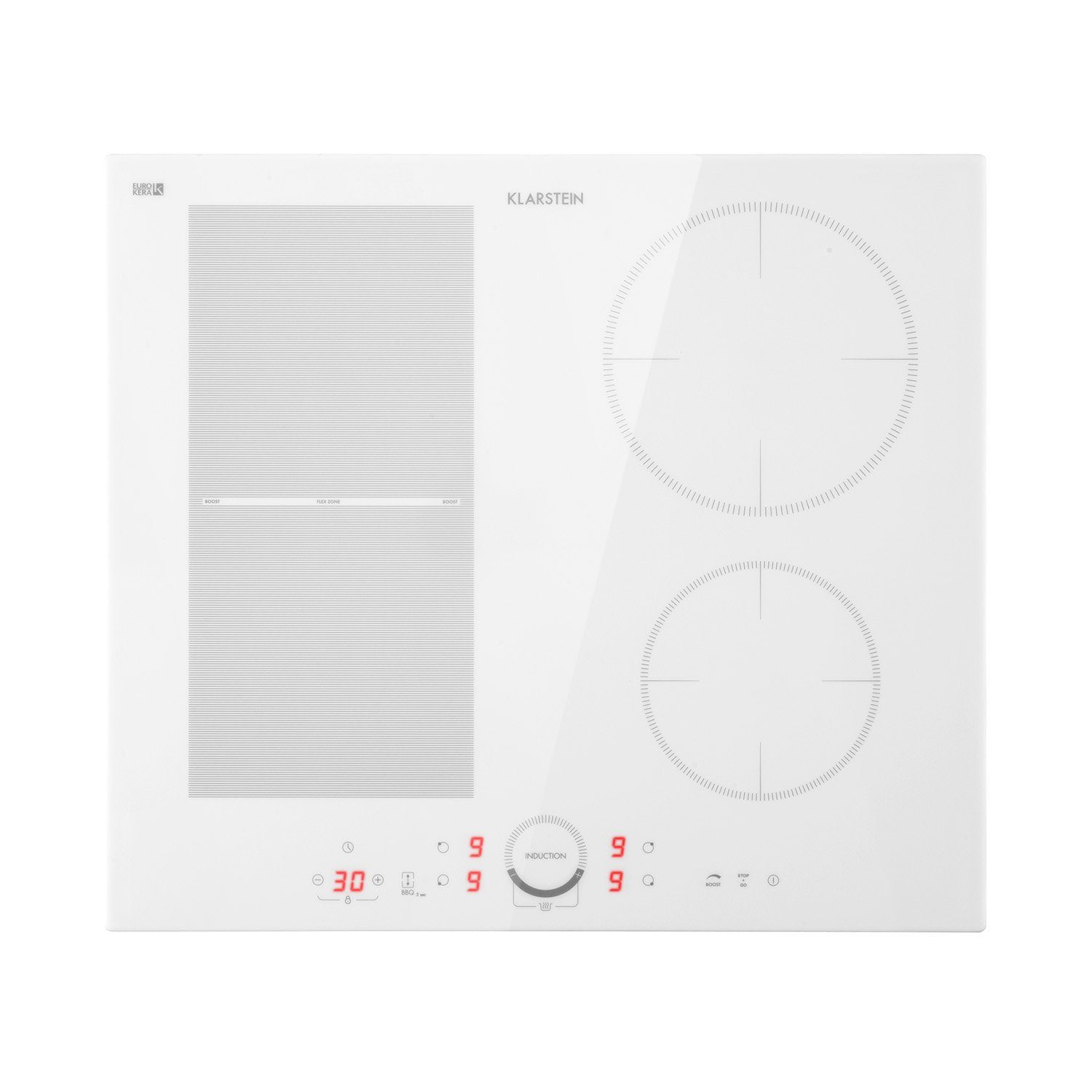 Klarstein Induktions-Kochfeld Delicatessa 60 Hybrid Induktionskochfeld 60 cm 4 Zonen 7000 W, Einbau Induktionskochfeld 4 Platten Glaskeramik Kochfeld Induktion