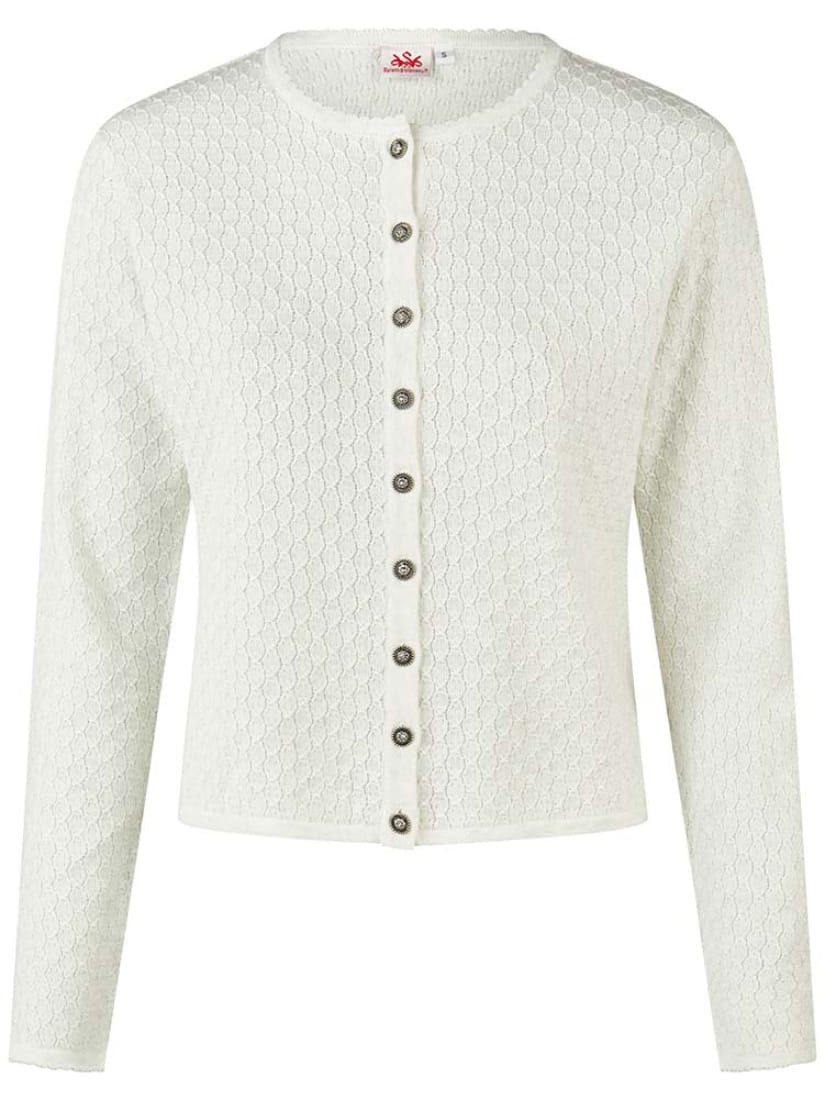 Spieth & Wensky Trachtenstrickjacke Strickjacke Hanzing weiß