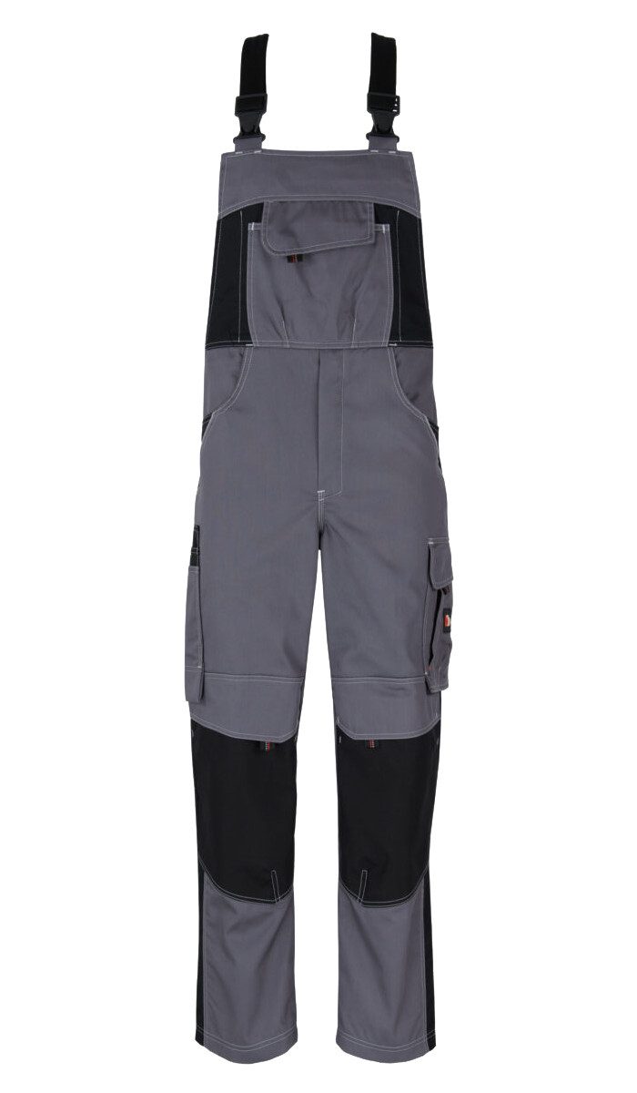 BEB Latzhose beb HANDWERK Herren Latzhose INFLAME Polyestermix Grau/Schwarz