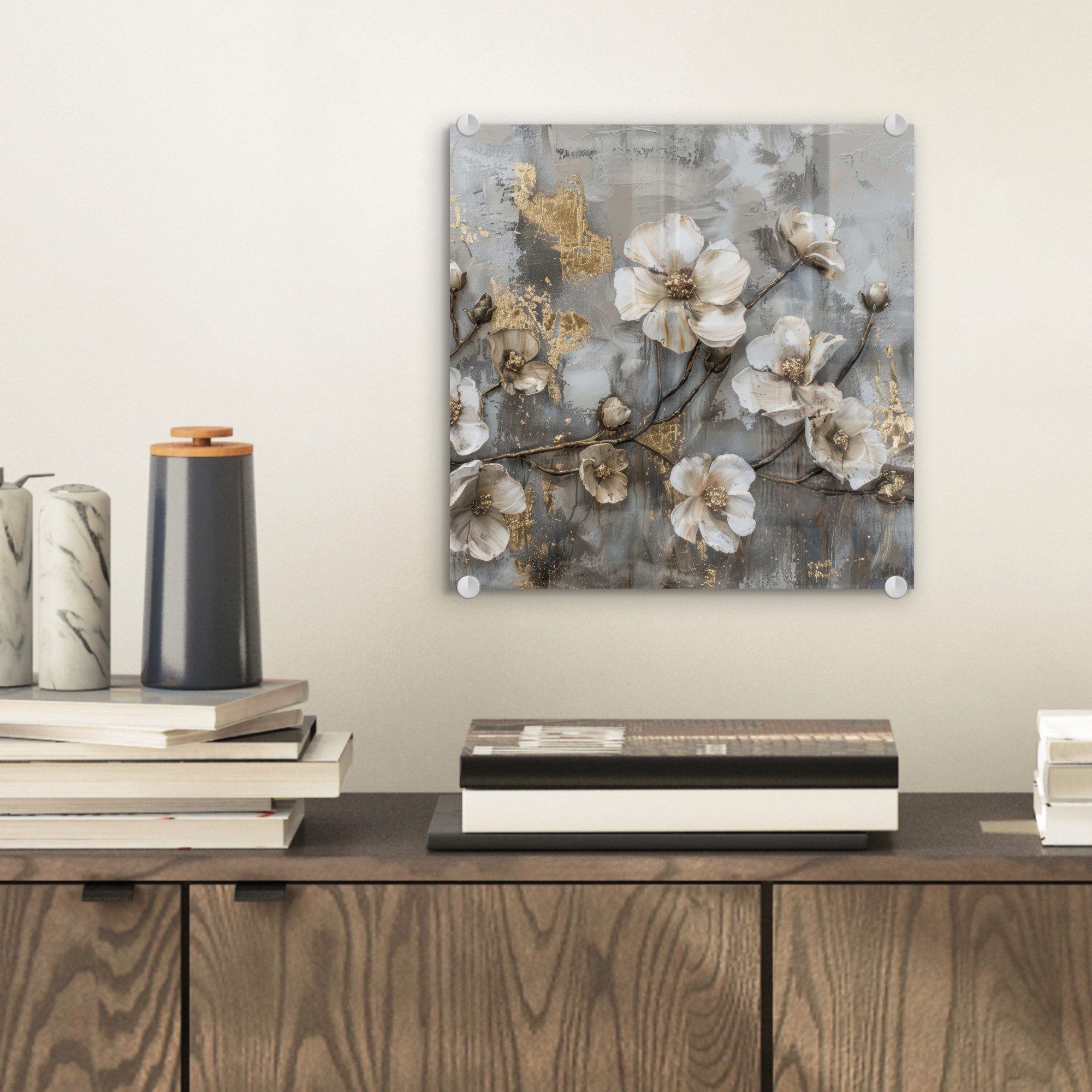 MuchoWow Acrylglasbild Blumen - Weiß - günstig online kaufen