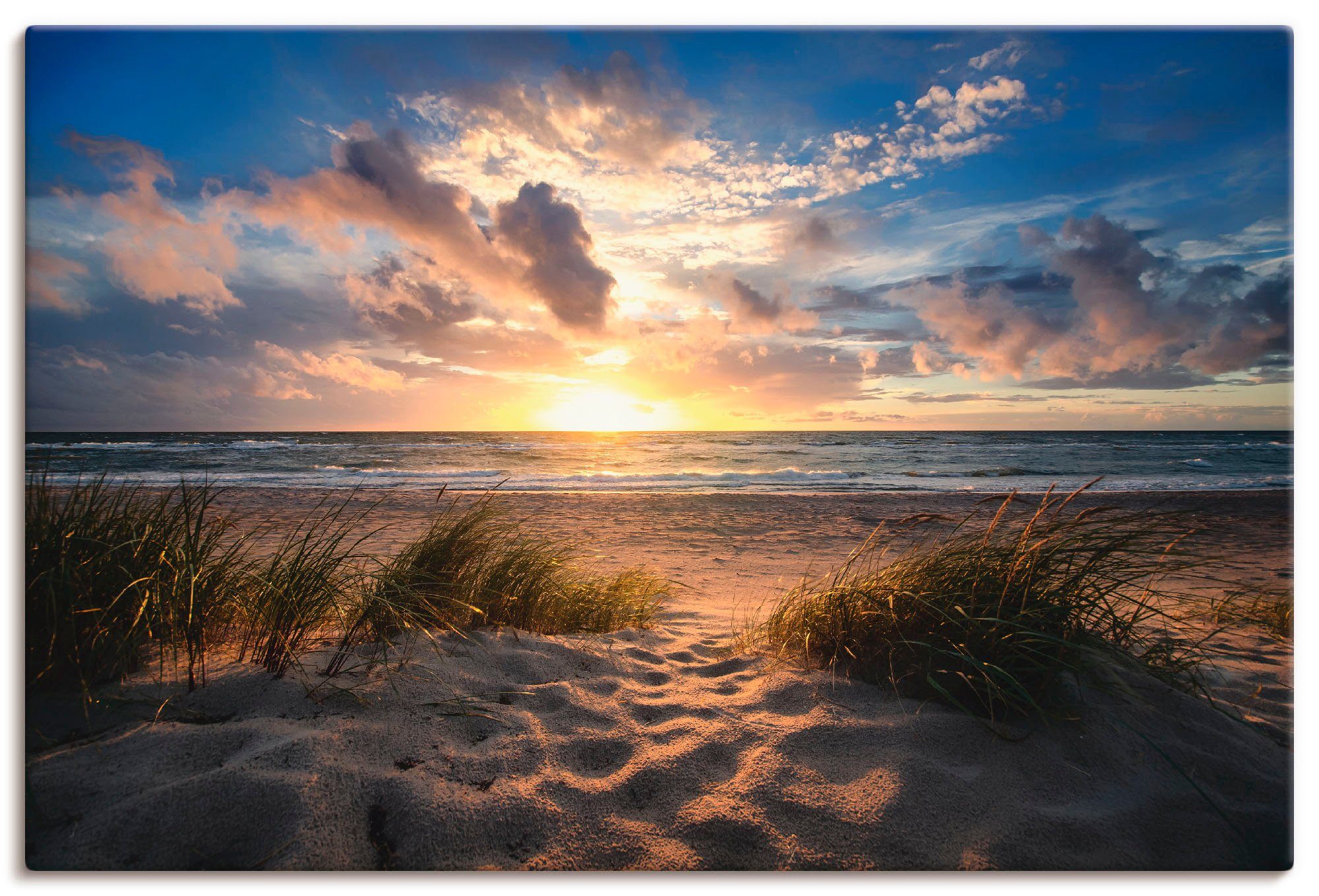 Artland Wandbild Ostseestrand, Strand (1 St), als Alubild, Leinwandbild,  Wandaufkleber oder Poster in versch. Größen, Fertig zum Aufhängen für  einfache Montag