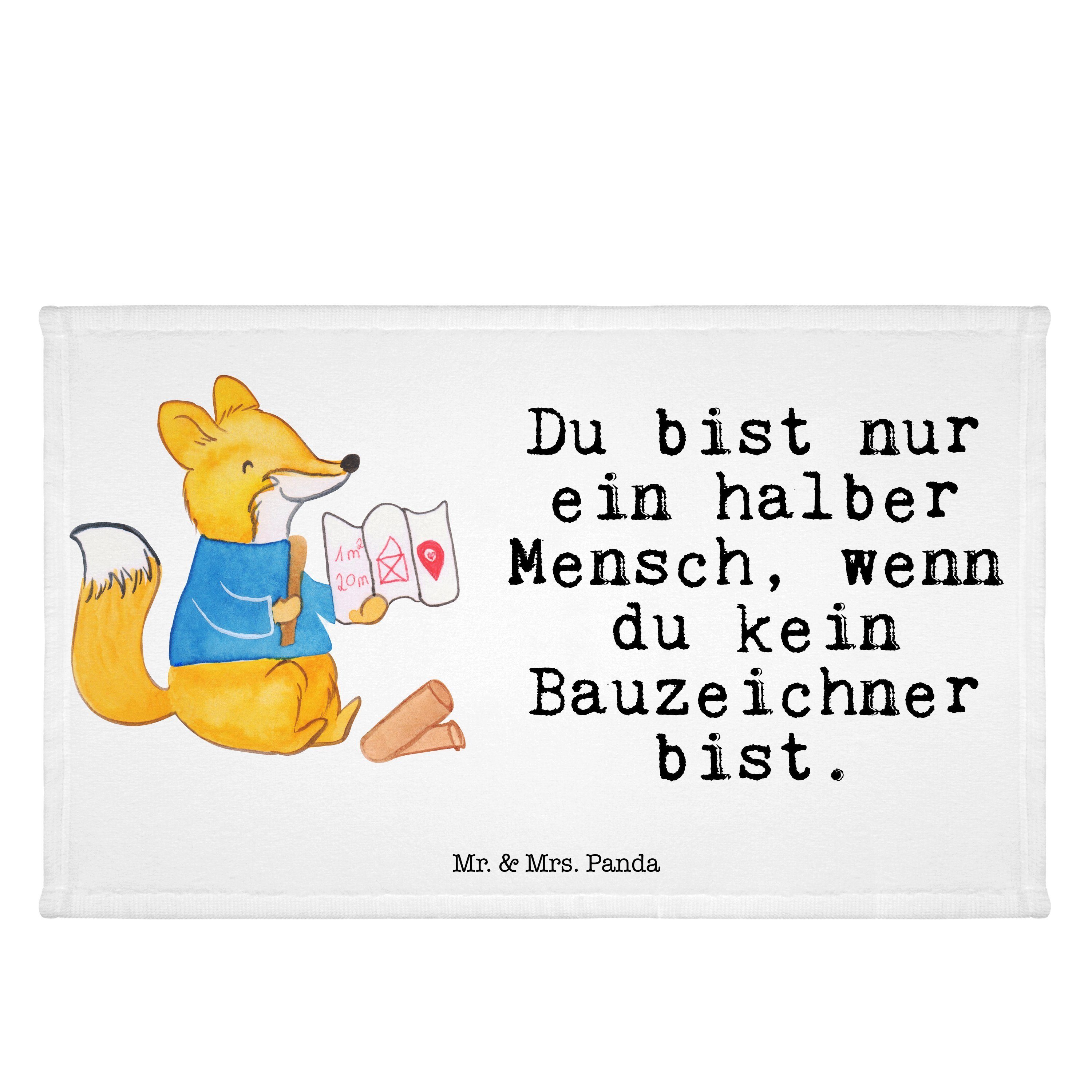 Mr. & Mrs. Panda Handtuch Bauzeichner mit Herz - Weiß - Geschenk, Mitarbeiter, Jubiläum, Kinder, (1-St) | Alle Handtücher