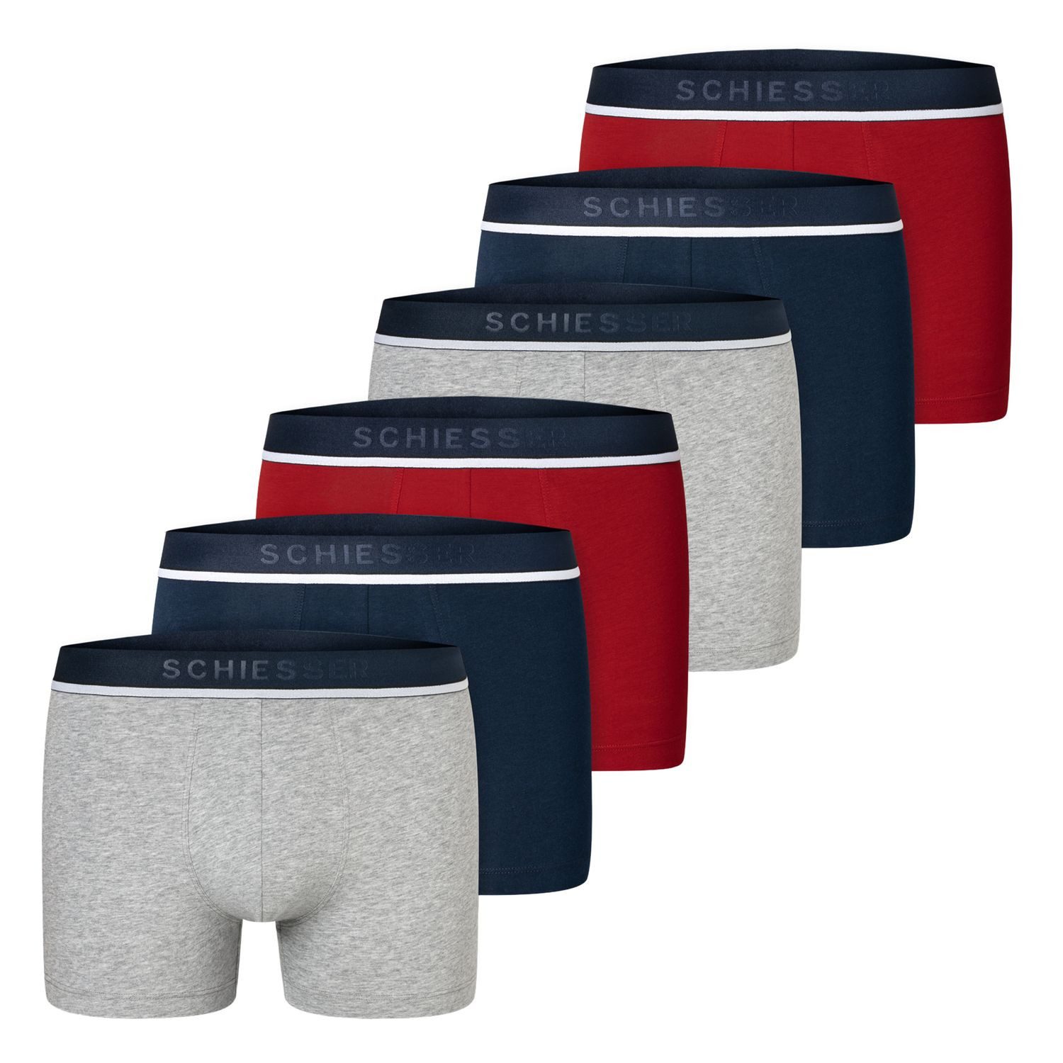 Schiesser Boxershorts Organic Cotton (3-St) mit Webgummibund, im 6er Pack günstig online kaufen
