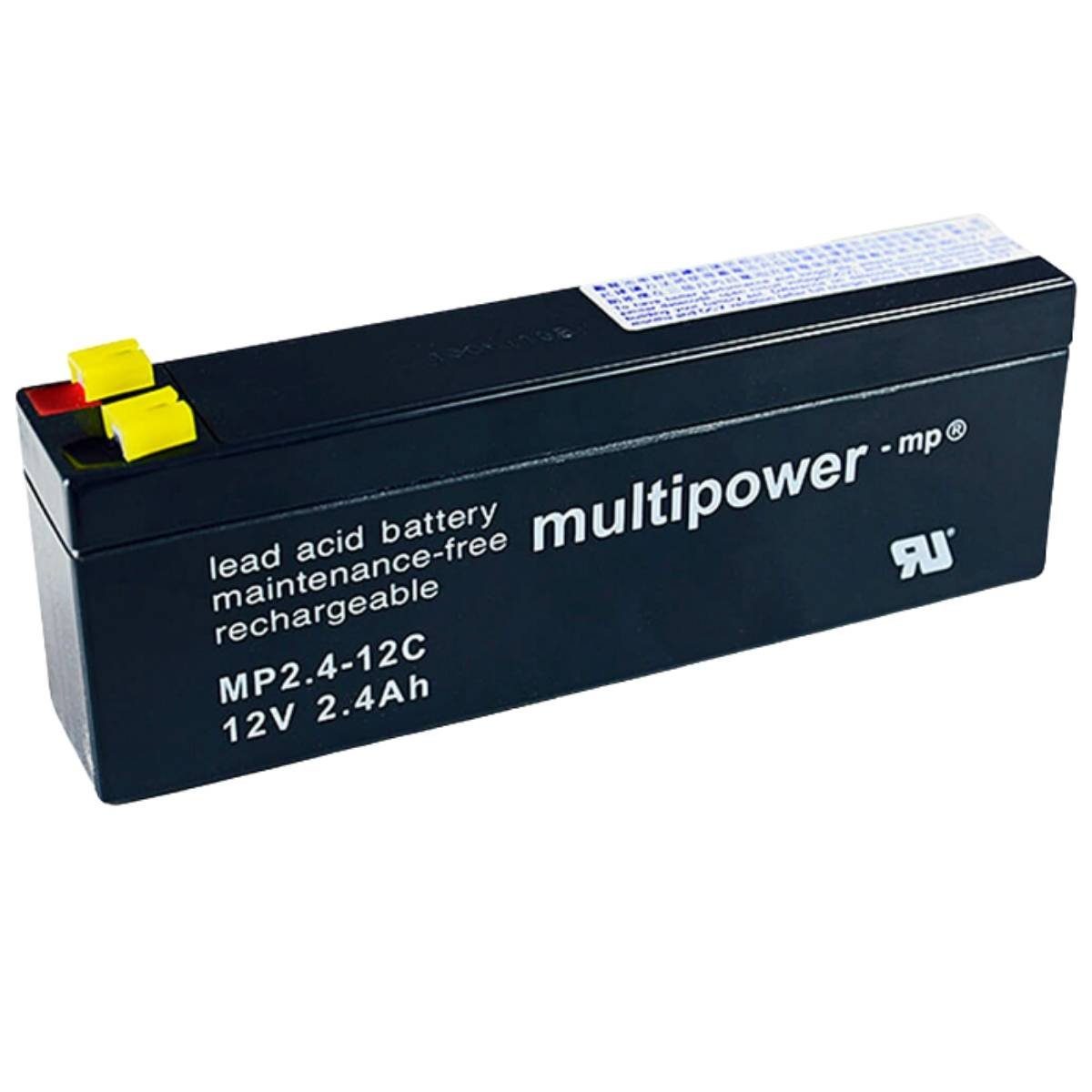 Multipower Multipower MP2,4-12C AGM Batterie 12V 2,4Ah Bleiakku Batterie, (12 V)