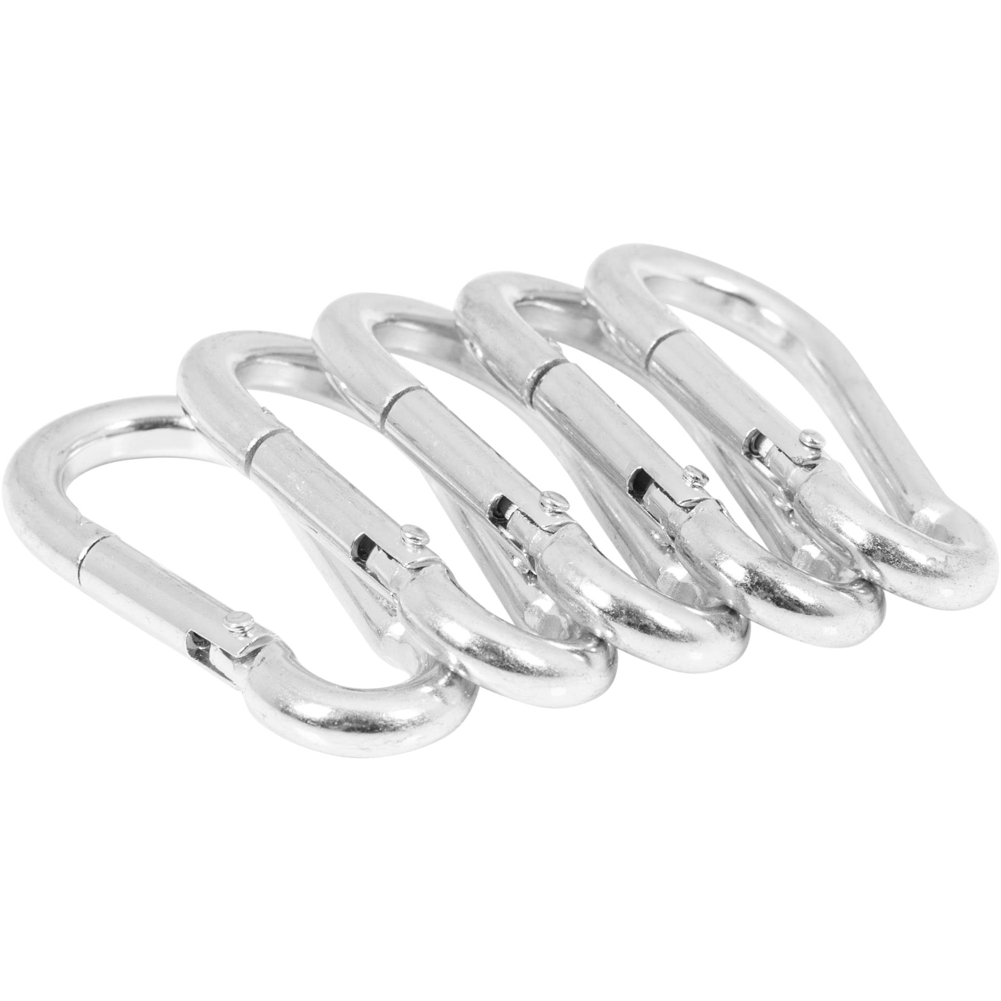 Thumbnail - GORILLA SPORTS Karabiner 5 Stück, 70 x 35 x 7 mm, Chrom, für Sport, Camping, Angeln, Wandern, (1 St)