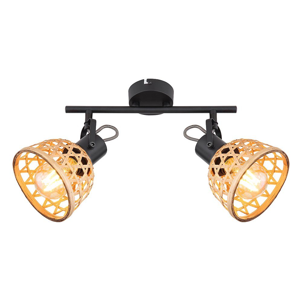 etc-shop LED Deckenspot, Boho nicht Bambus Style inklusive, Leuchtmittel Strahler Deckenleuchte Deckenlampe