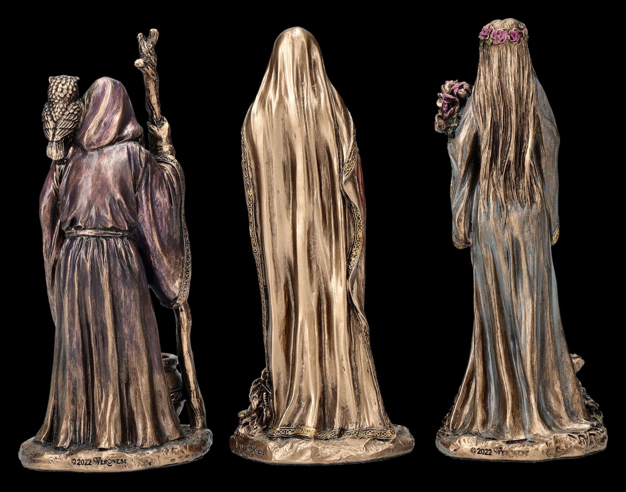 Figuren Shop GmbH Dekofigur Dreifaltige Göttin Figuren - Jungfrau Mutter Altes Weib - Veronese - M