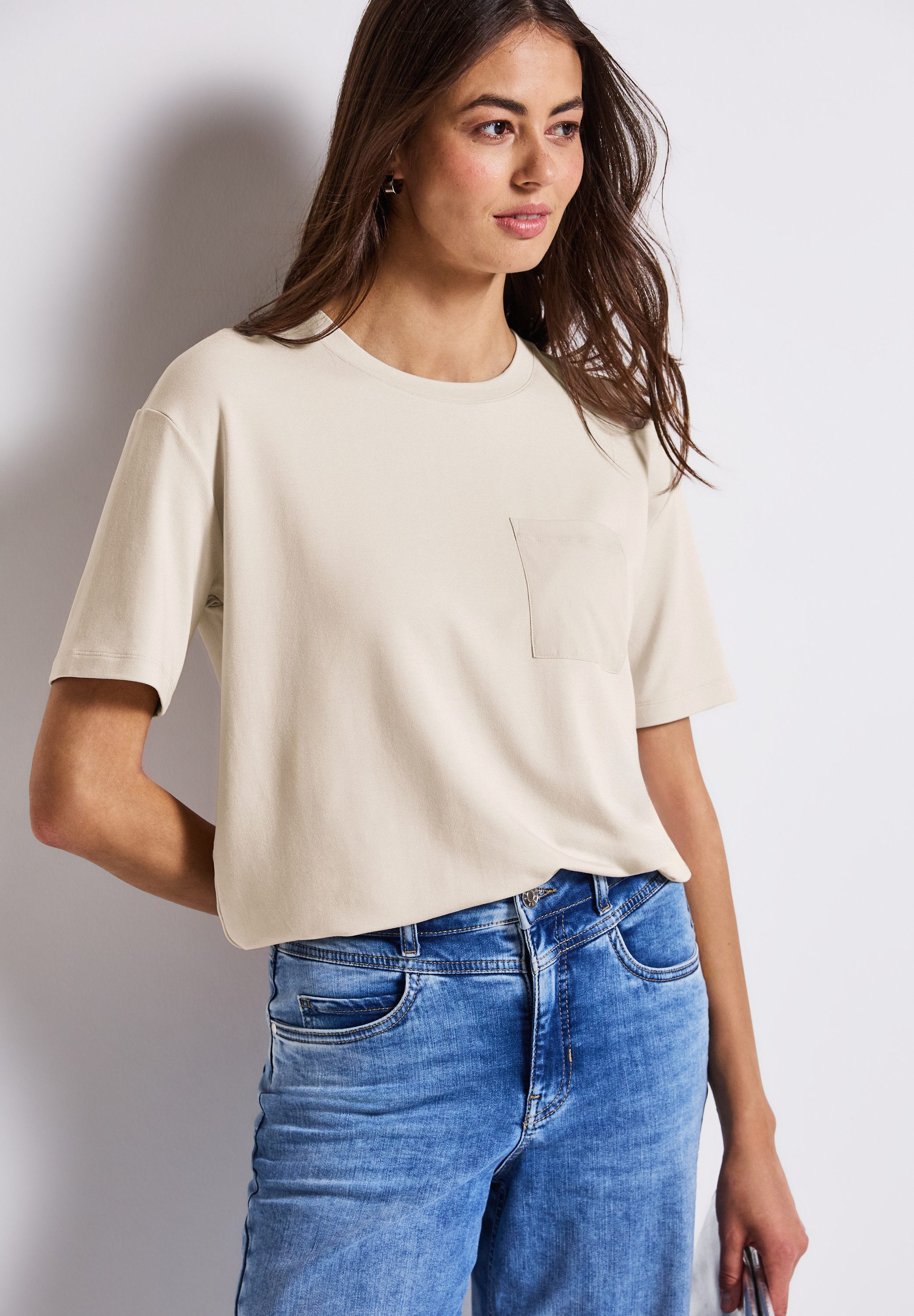 STREET ONE T-Shirt mit Brusttasche günstig online kaufen