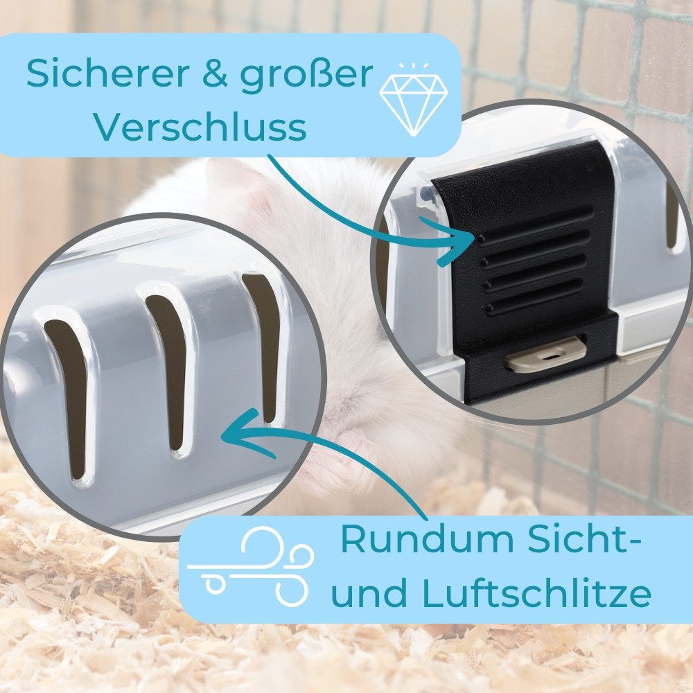 GarPet Tiertransportbox 2er Set Transportbox Kleintier Meerschweinchen Hamster Vogel Reise Box