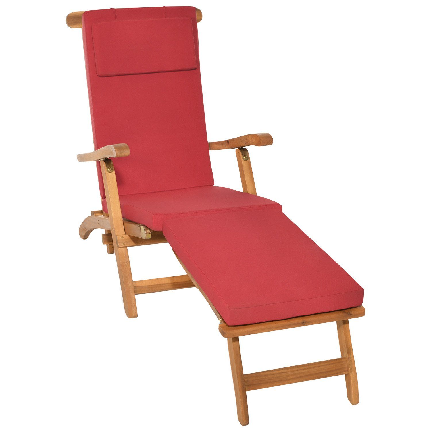 Beautissu Polsterauflage Luxus Deckchair Auflage LoftLux DC, 175x45x5cm, Dunkelblau, Polsterauflage für Liegestuhl Gartenliege Polster Bezug Abnehmbar