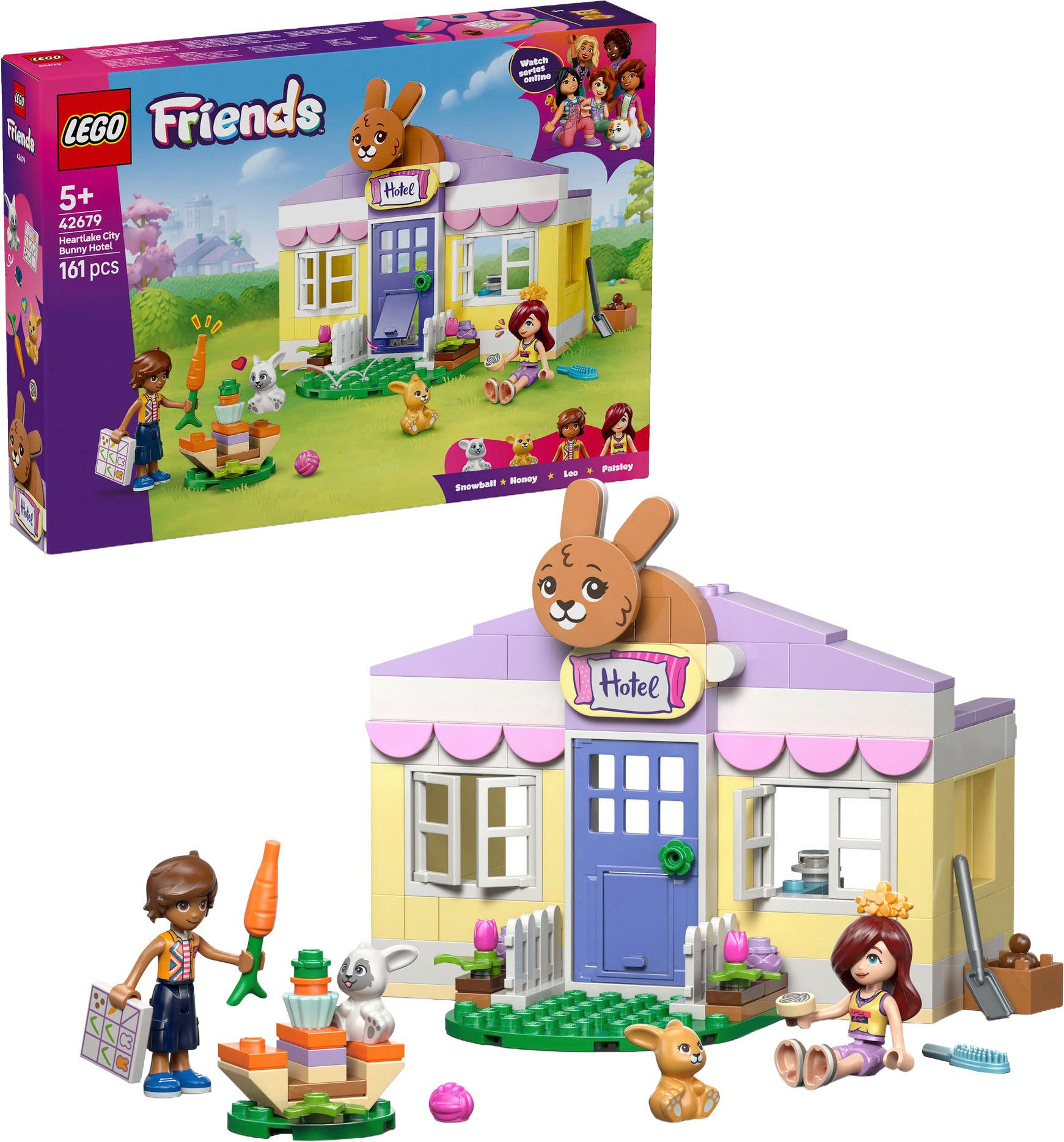 LEGO® Heartlake City Hasenhotel (42679), LEGO Friends Konstruktionsspielsteine, (161 St), Made in Europe