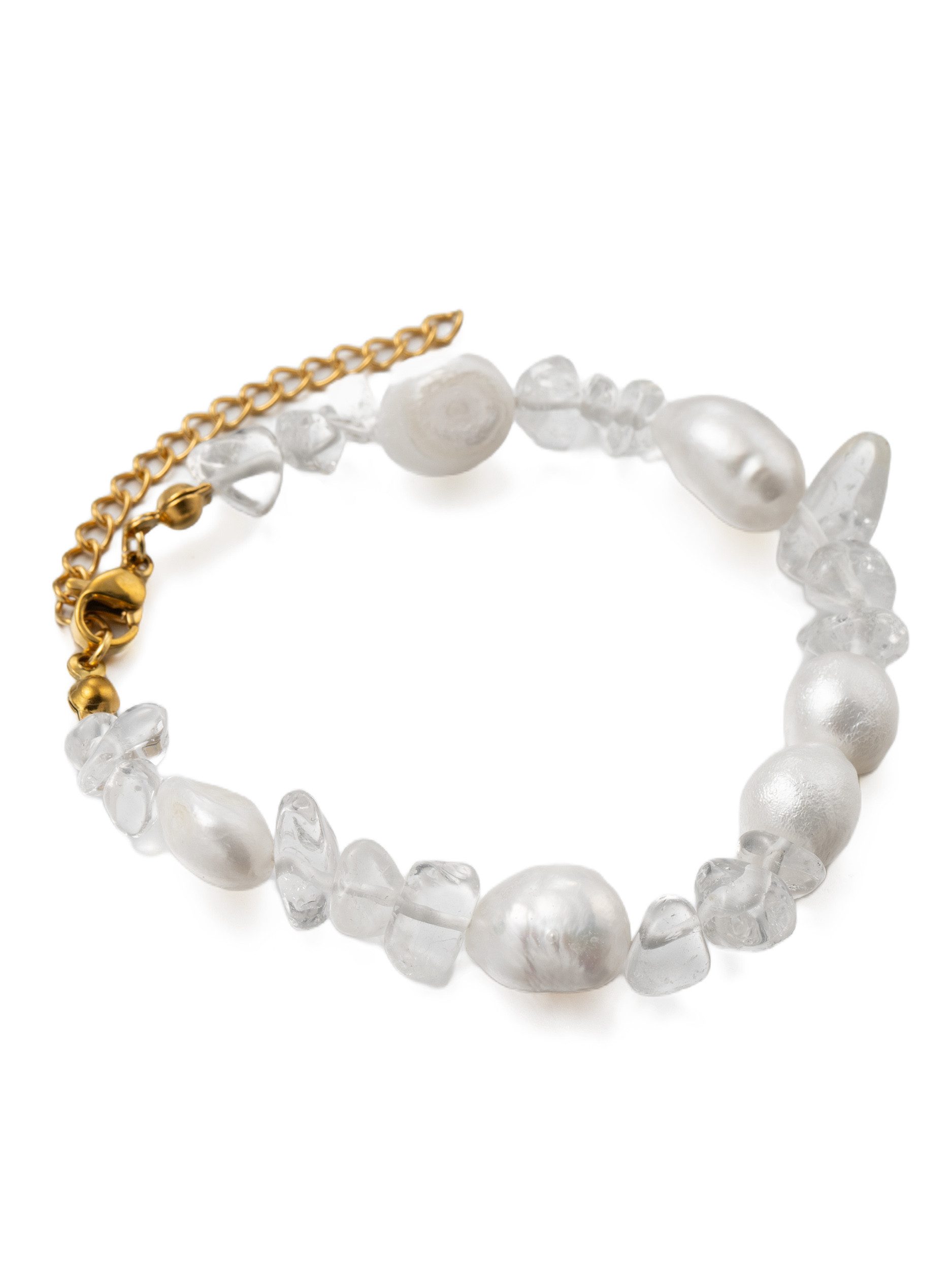 Aniston JEWELRY & WATCHES Armband Schmuck Geschenk Edelstahl Armschmuck Armkette Edelstein, Made in Germany - mit Quarz - mit Süßwasserzuchtperle