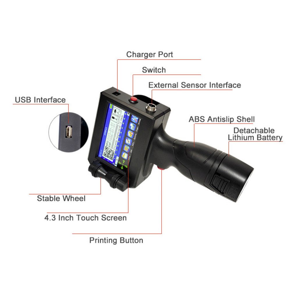 Renkforce Renkforce RF-HIP-001 Handheld Drucker Tintenstrahl Schwarz-Weiß Druc mobiler Drucker