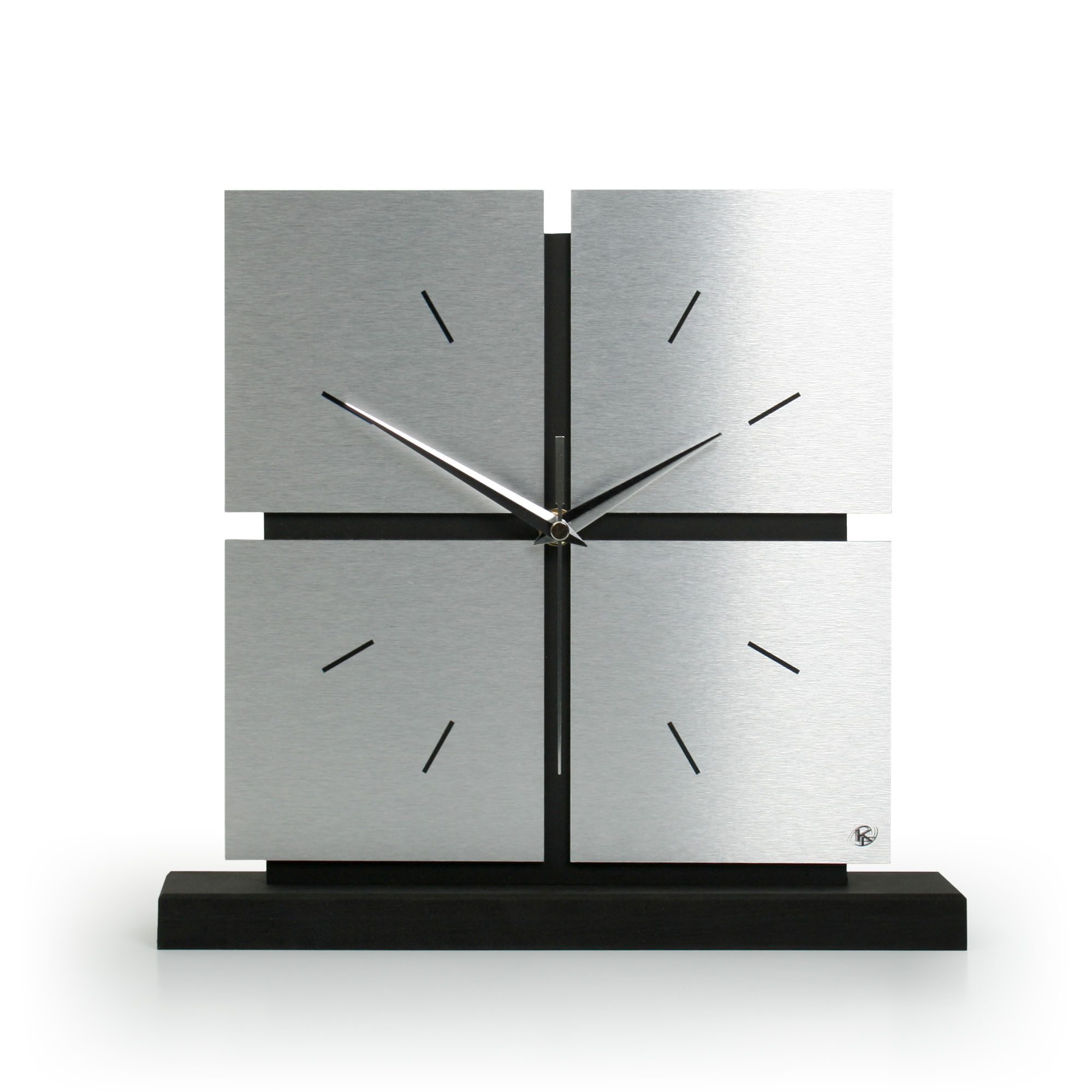 Standuhr Standuhr „Silver Squares“ aus Holz